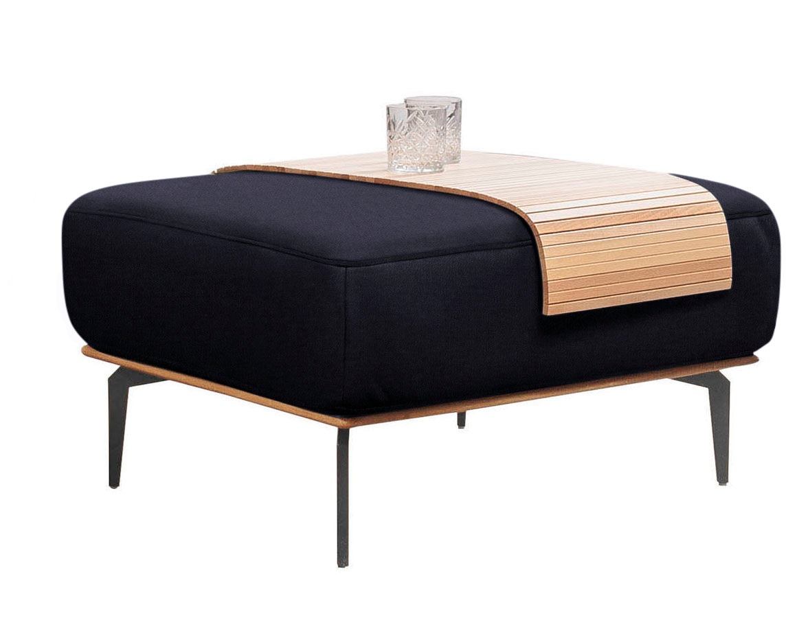 W.SCHILLIG Polsterhocker »run«, mit Holzsockel, Füße in Schwarz pulverbeschichtet, Breite 75 cm