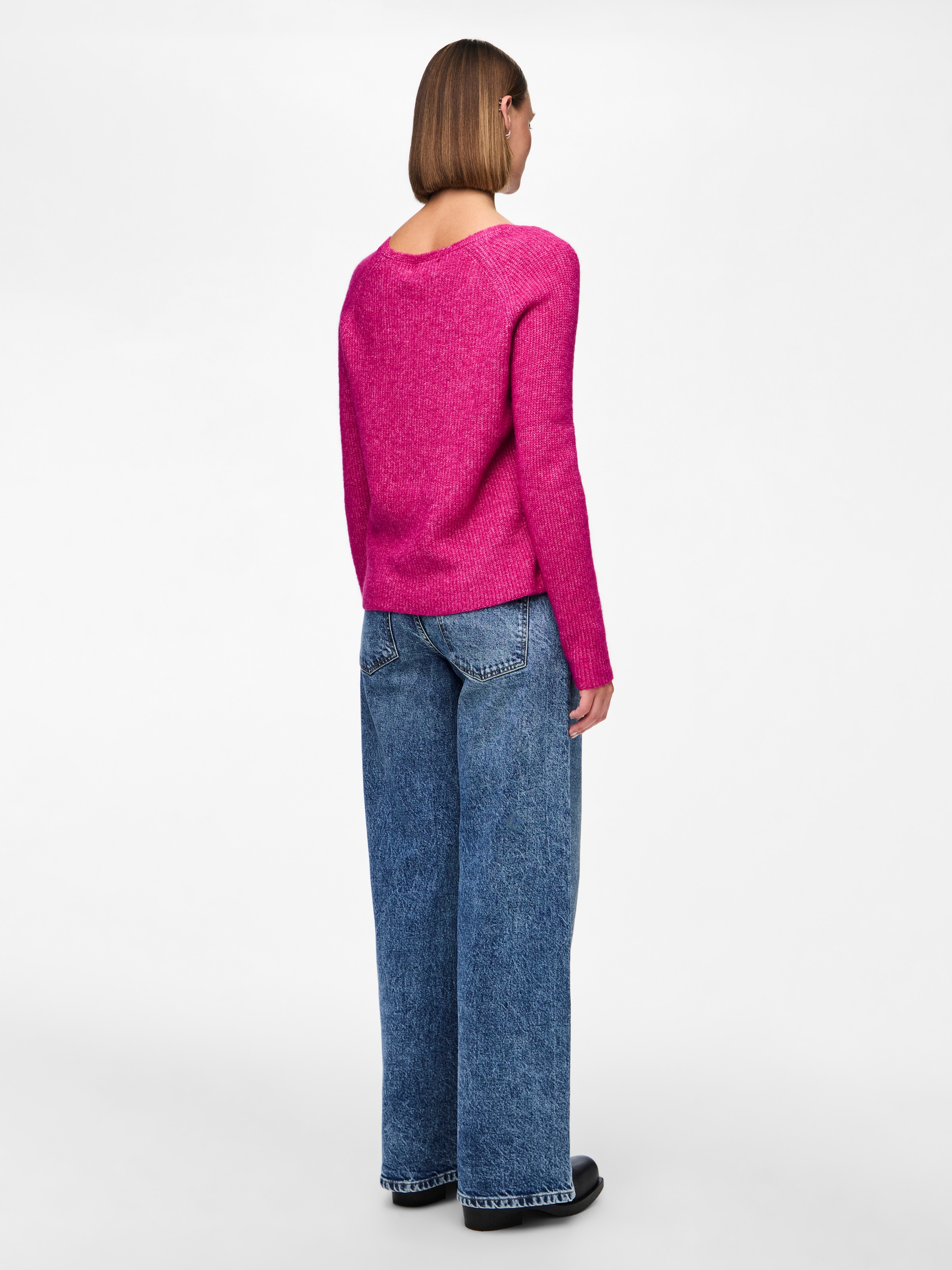 pieces V-Ausschnitt-Pullover »PCELLEN LS V-NECK KNIT NOOS BC«, mit Wolle
