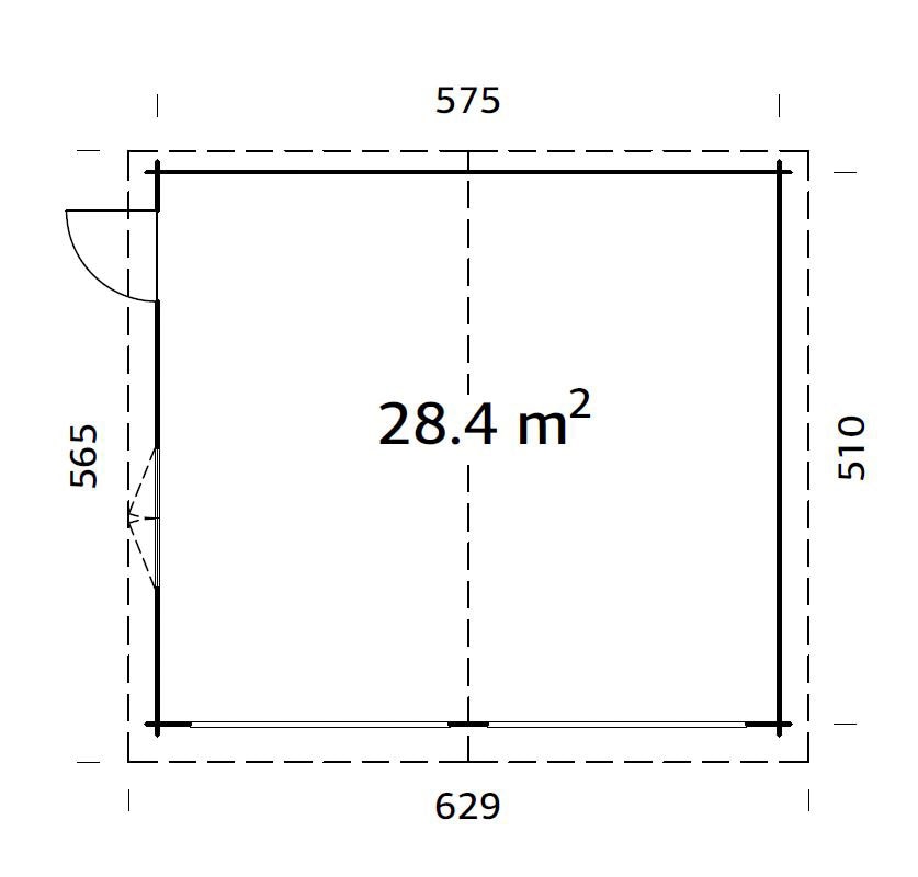 Palmako Garage »Roger«, BxTxH: 629x565x310 cm, ohne Tor, naturbelassen