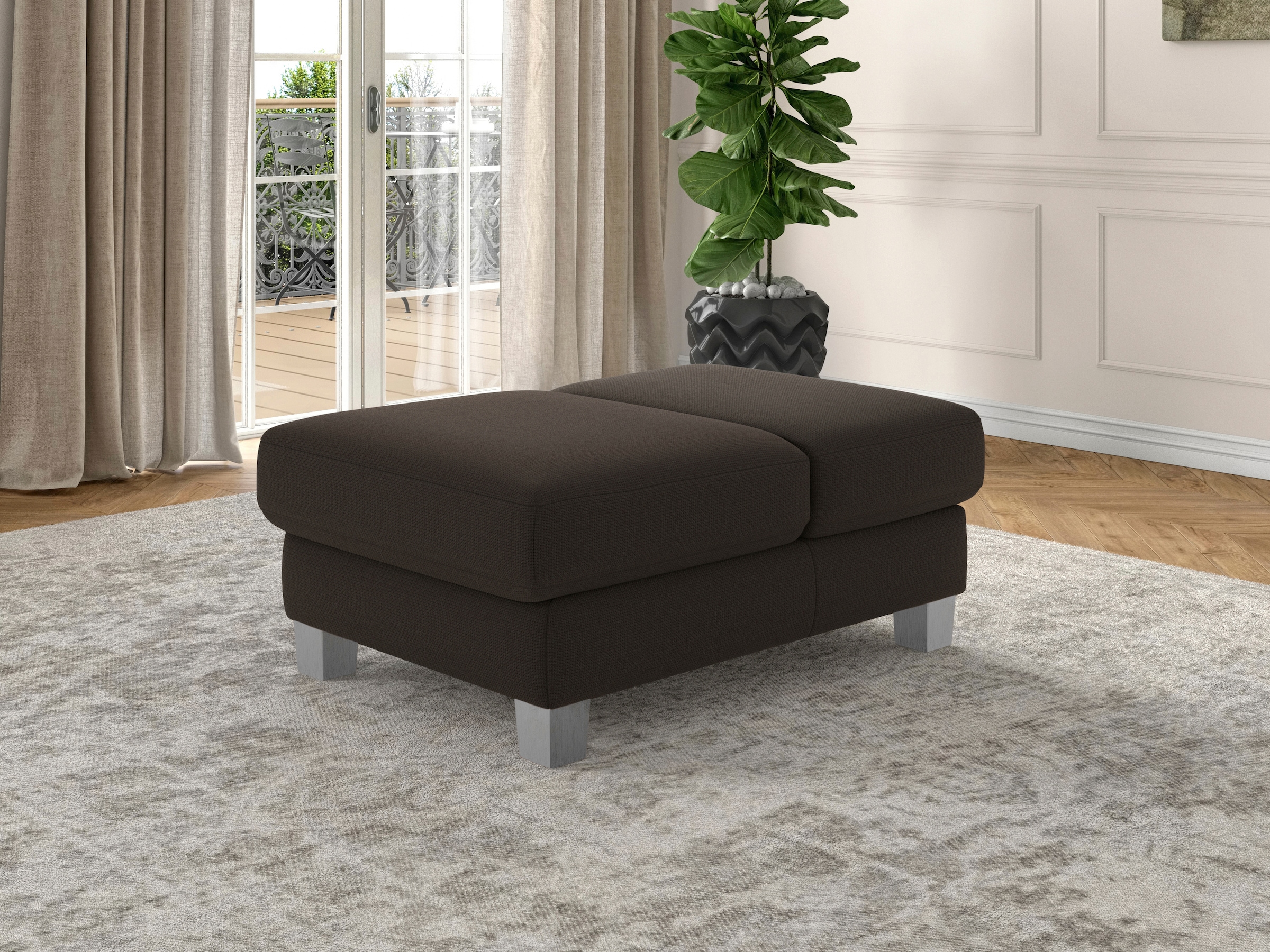 sit&more Polsterhocker »Dundee« mit Klappfunktion, Federkern und hochwertigen Edelstahlfüßen