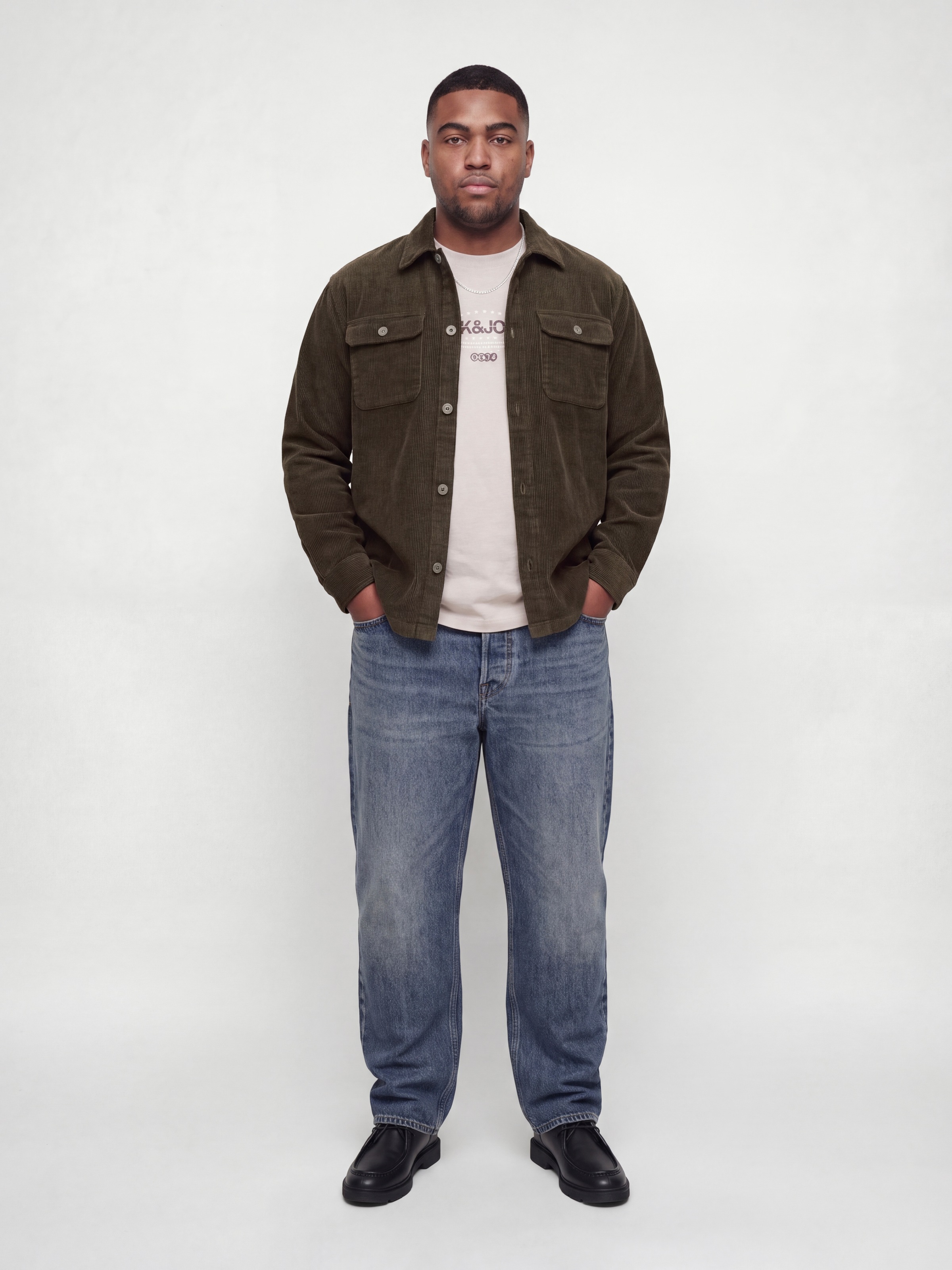 Jack & Jones PlusSize Langarmhemd »JJEREGENT CORD OVERSHIRT LS SN PLS« Baumwolle, regular fit