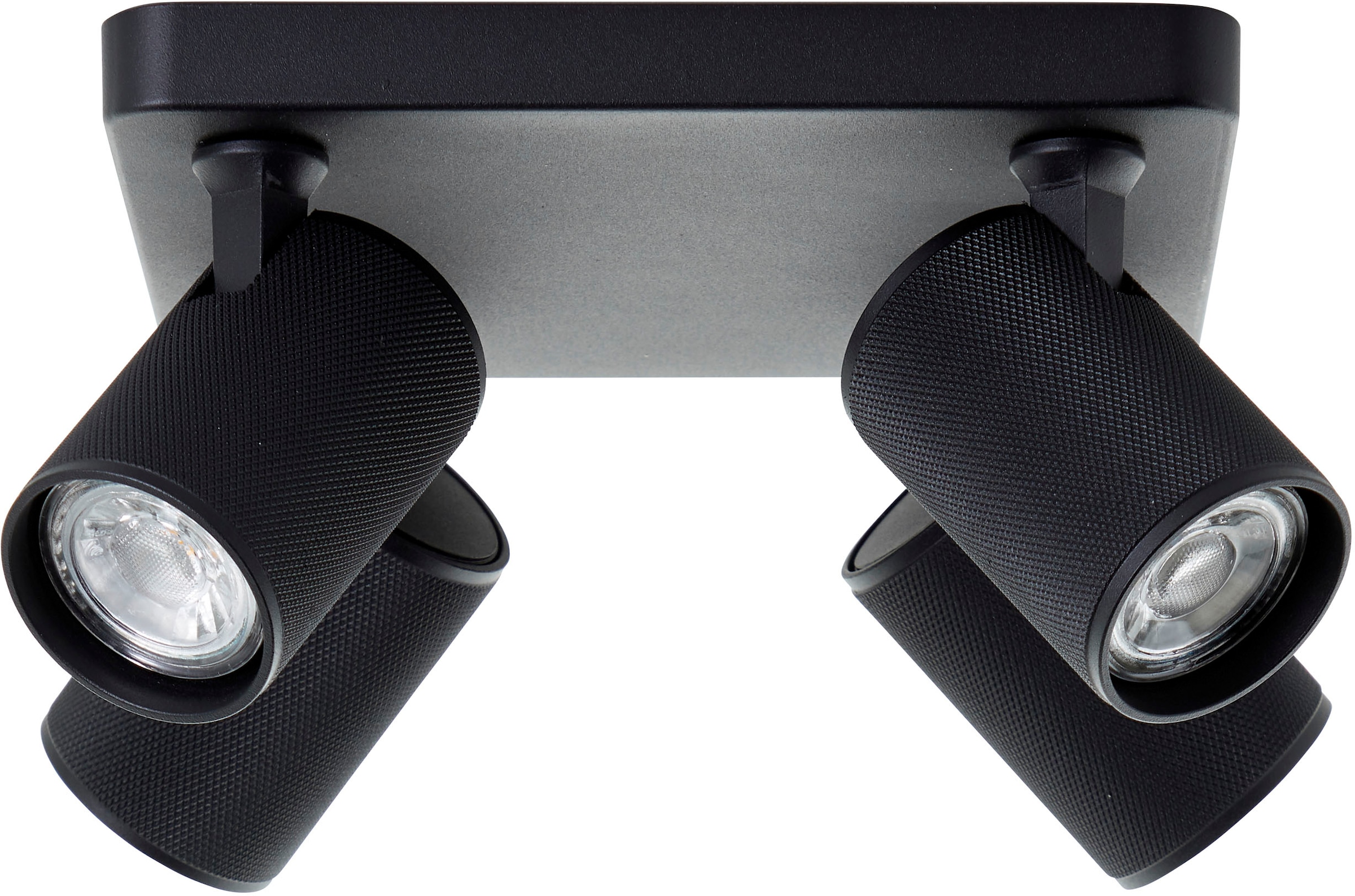 Brilliant Deckenstrahler »Marty«, 4 flammig, Leuchtmittel GU10 | LED wechselbar, Spotplatte schwenkbar, 22 x 22 cm, GU10, 345lm, schwarz