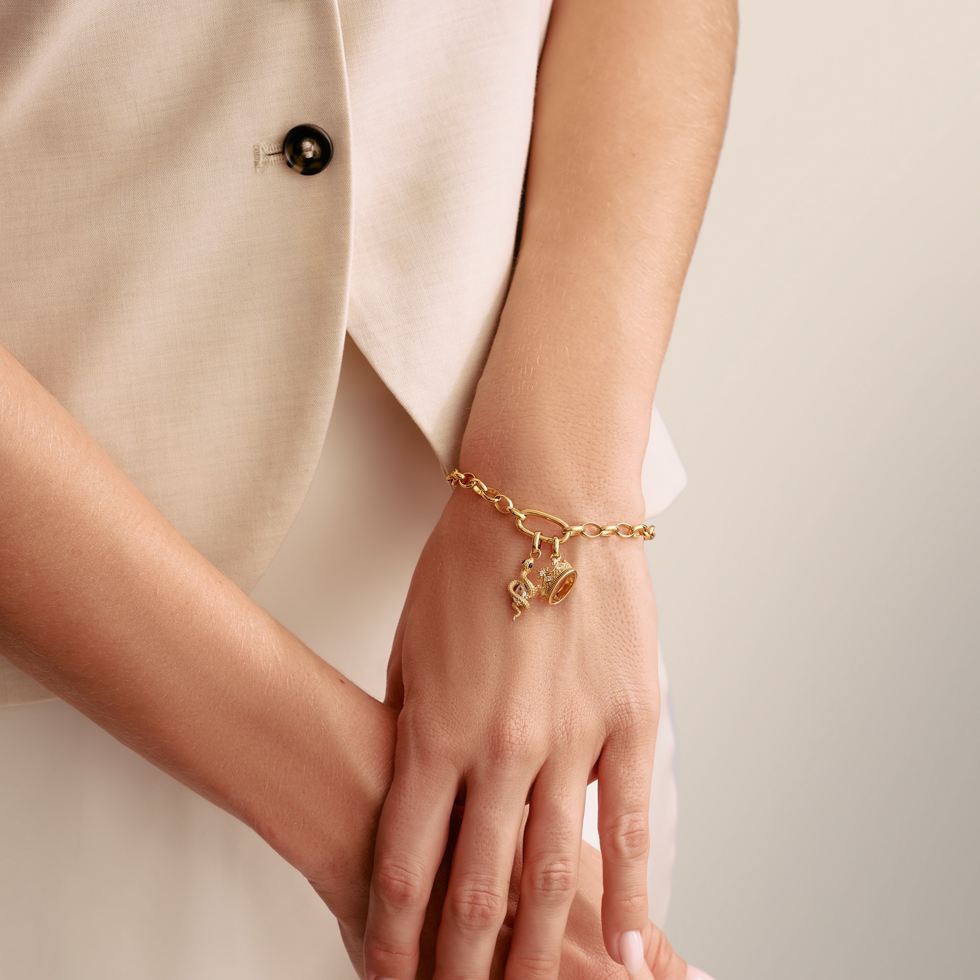 THOMAS SABO Charm-Einhänger »Charm Krone mit Zirkonia - Connect, CC1247-051-14, CC1247-414-14«, mit Zirkonia (synth.)