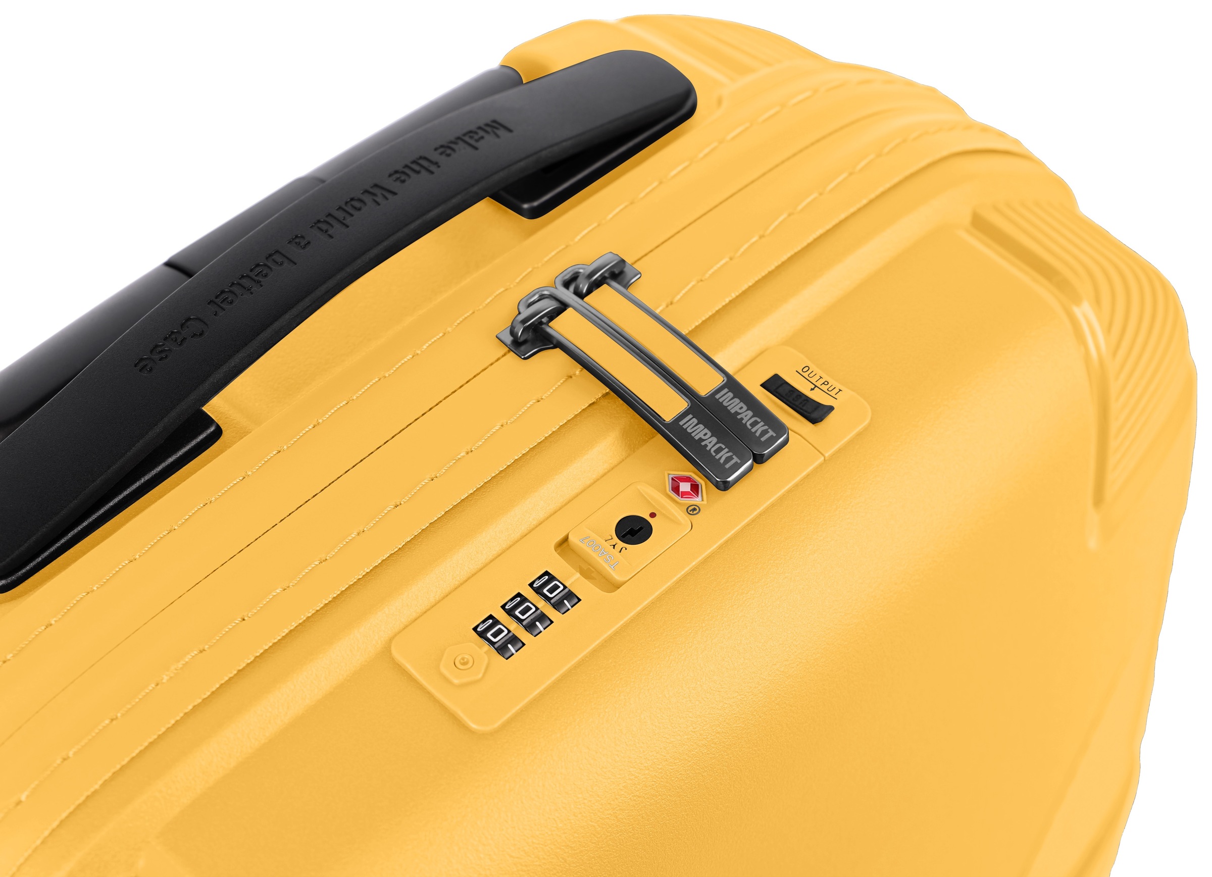 IMPACKT Hartschalen-Trolley »IP1, verschiedene Größen und Farben«, 4 Rollen, Hartschalen-Koffer vegan Koffer Reisegepäck USB-Port TSA Zahlenschloss
