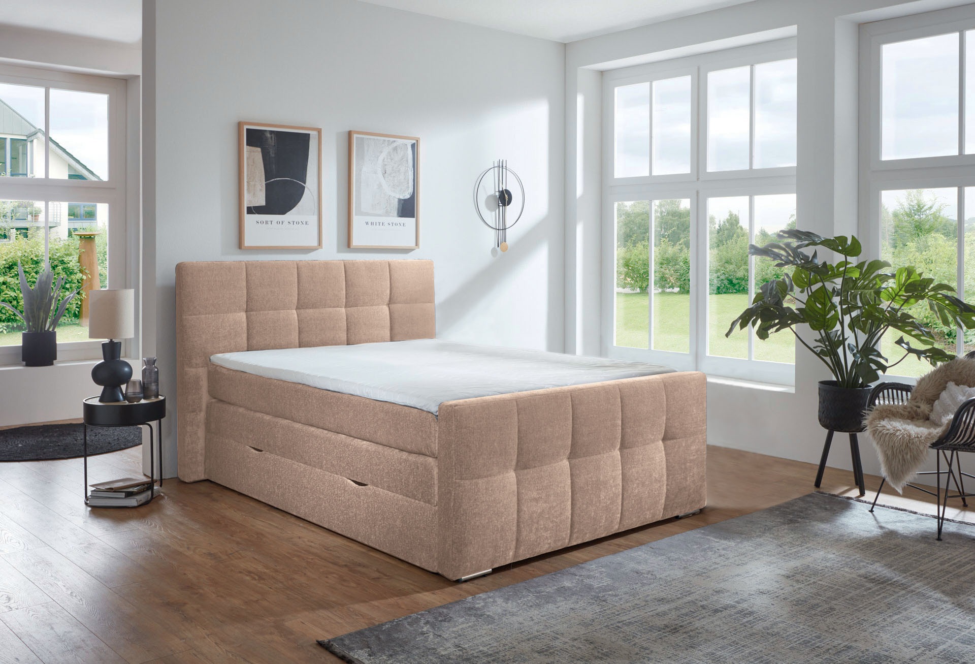 Places of Style Boxspringbett »Rosà«, H3/H3, H3/H4, H4/H4 möglich günstig online kaufen