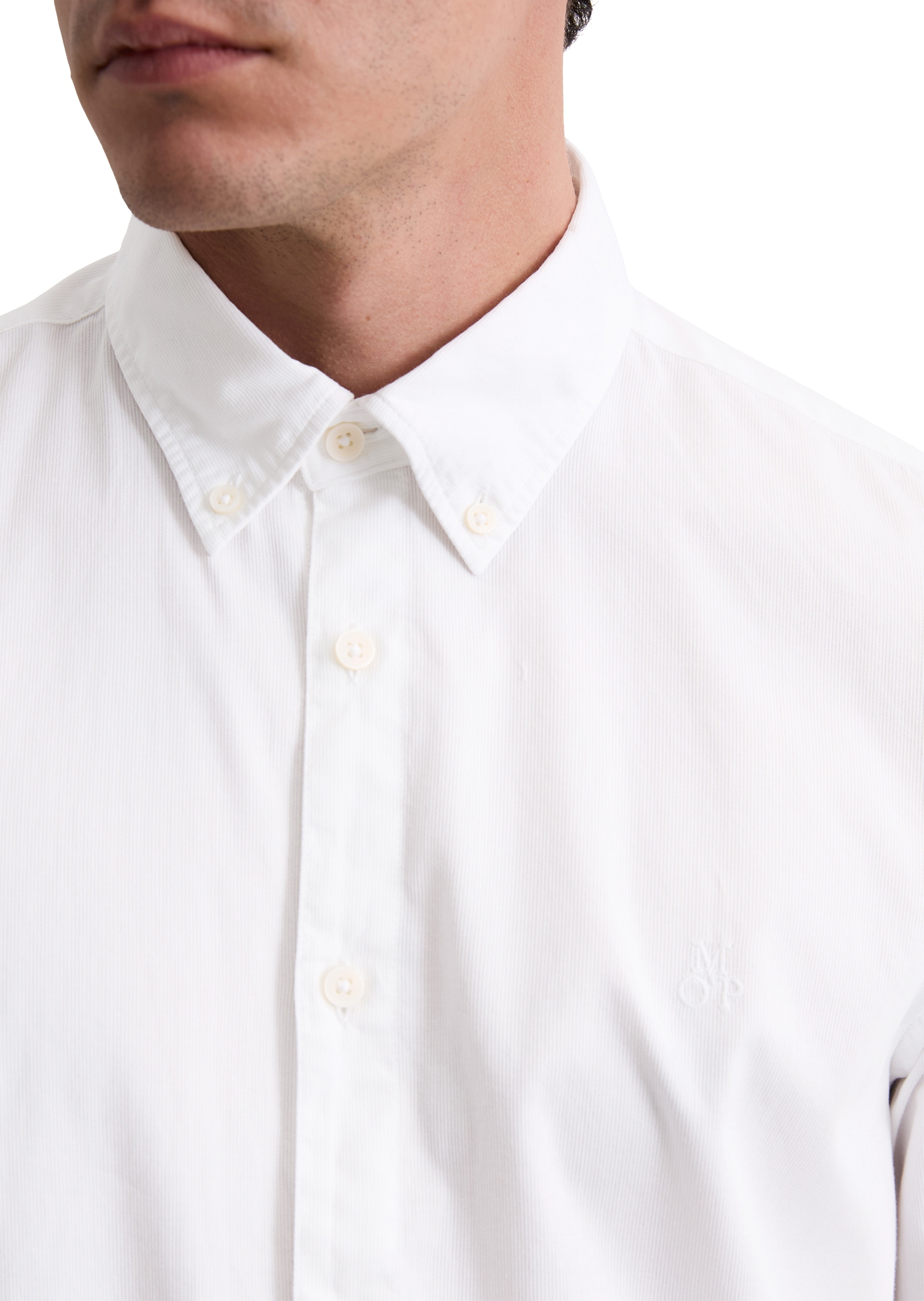 Marc O'Polo Langarmhemd regular fit aus Bio-Baumwolle, Button-down-Kragen, mit Struktur