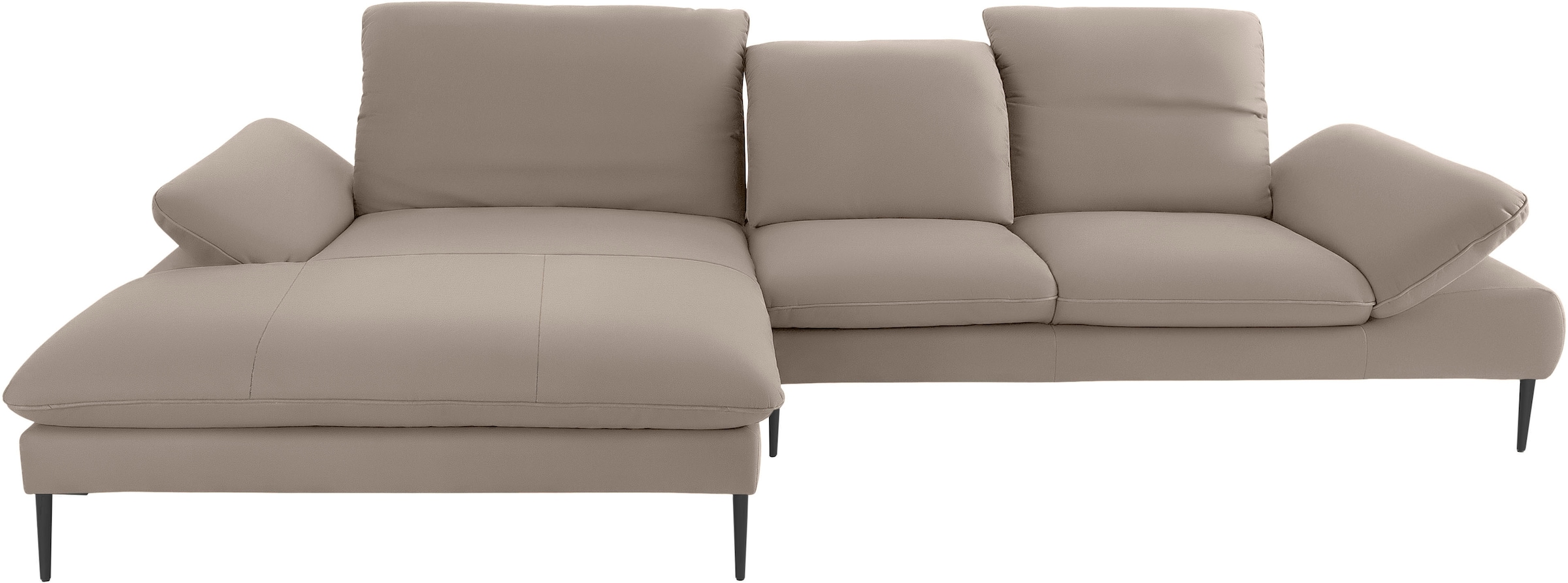 W.SCHILLIG Ecksofa »enjoy&MORE, Designsofa, bequem, zeitlos und elegant, L-Form«, Sitztiefenverstellung, Füße schwarz pulverbeschichtet, Breite 340 cm
