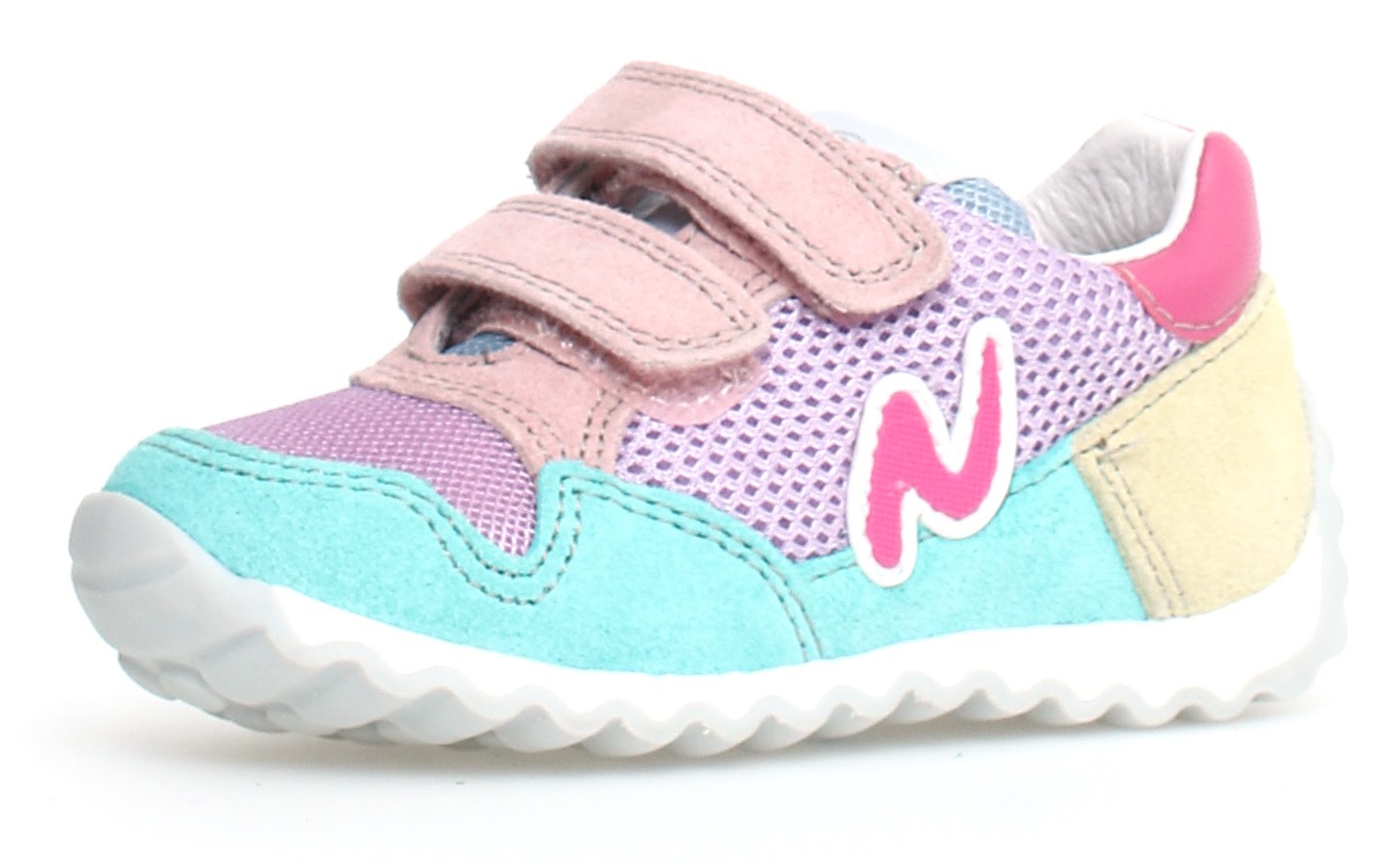 NATURINO Sammy 2 VL Krippenschuh Für Kinder, Sneaker Aus Wildleder & Mesh, Gr. 23 EU