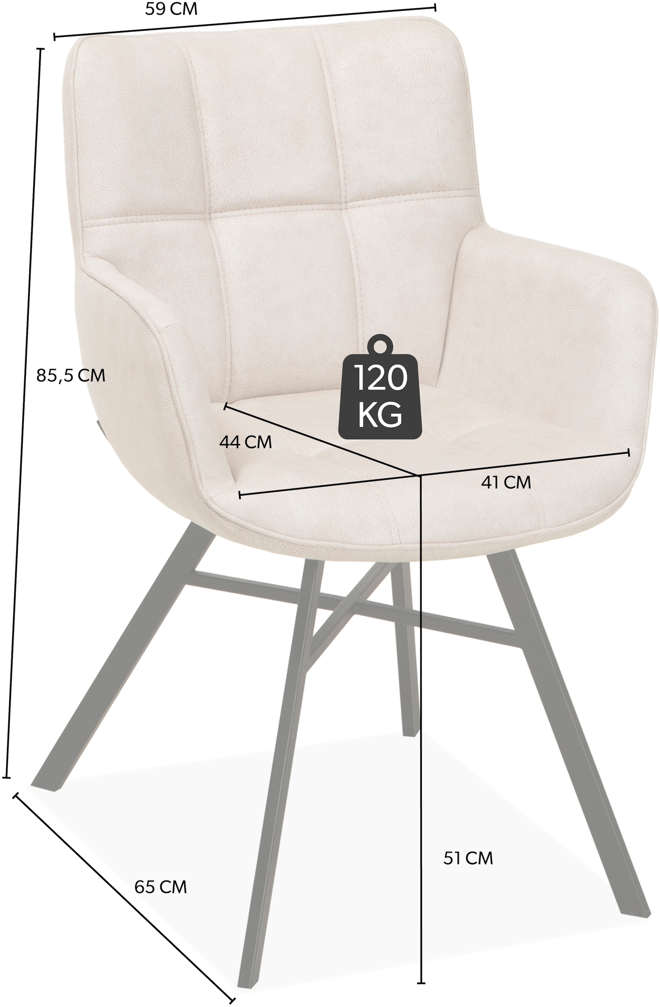 OMG Design Armlehnstuhl »Marcon«, (Set), 1 St., Stoff, Esszimmerstuhl, pflegeleichter Bezug