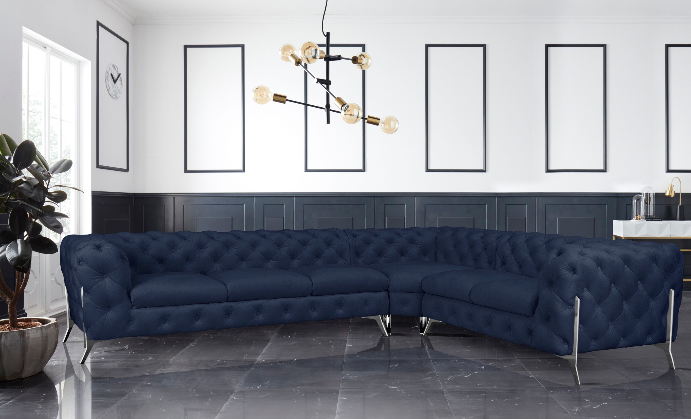 Home affaire Chesterfield-Sofa »Amaury L-Form« großes Ecksofa, Chesterfield günstig online kaufen