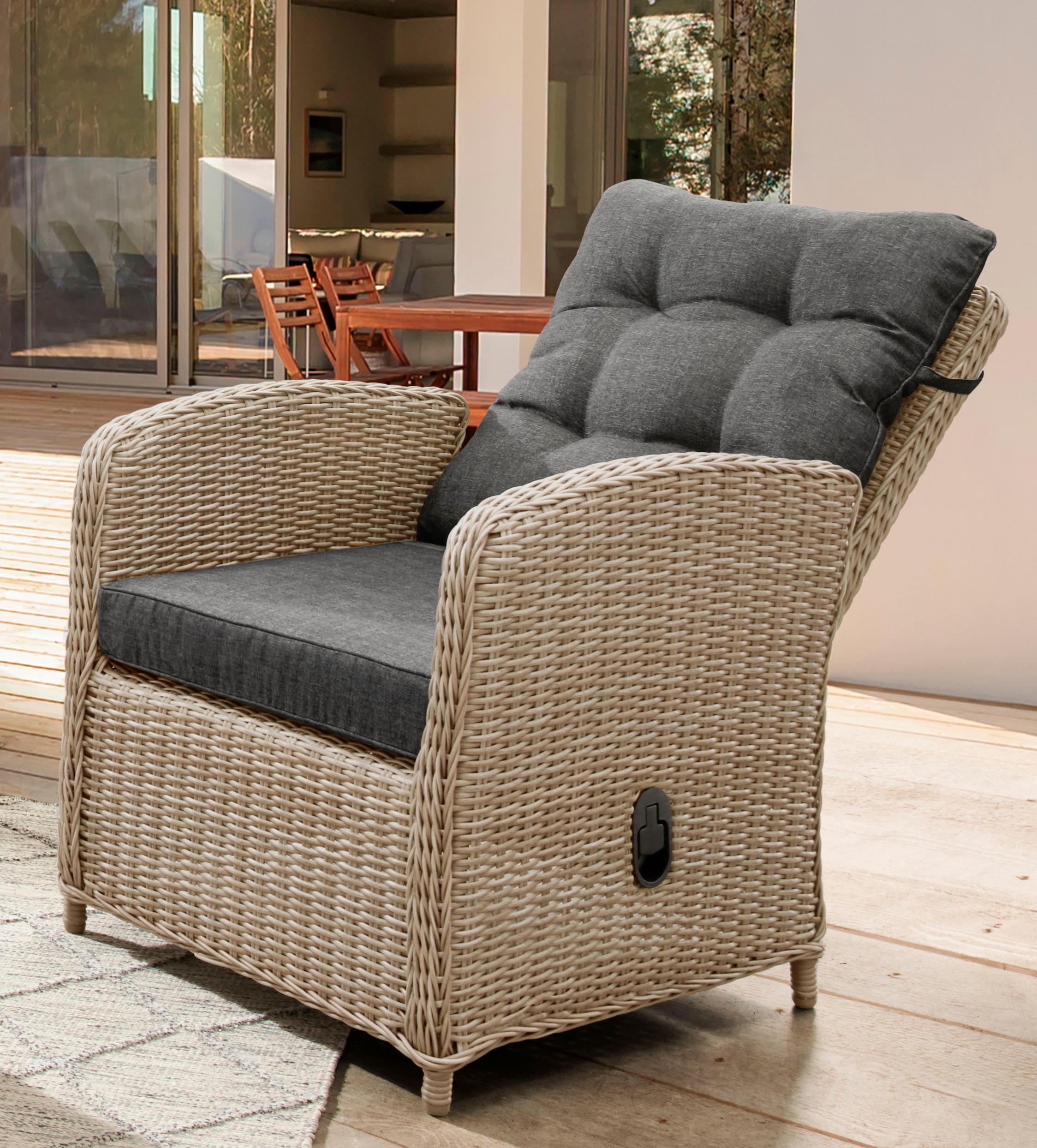 Destiny Loungesessel "MERANO", Aluminium, Polyrattan, inkl. Auflagen günstig online kaufen