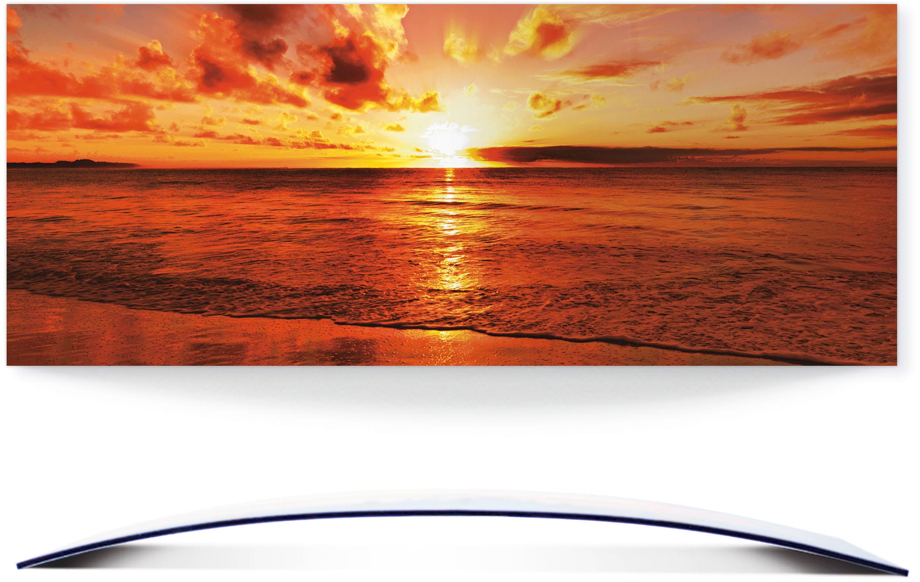 Artland Wandbild »Schöner Sonnenuntergang Strand«, Gewässer, (1 St.), 3D Op günstig online kaufen