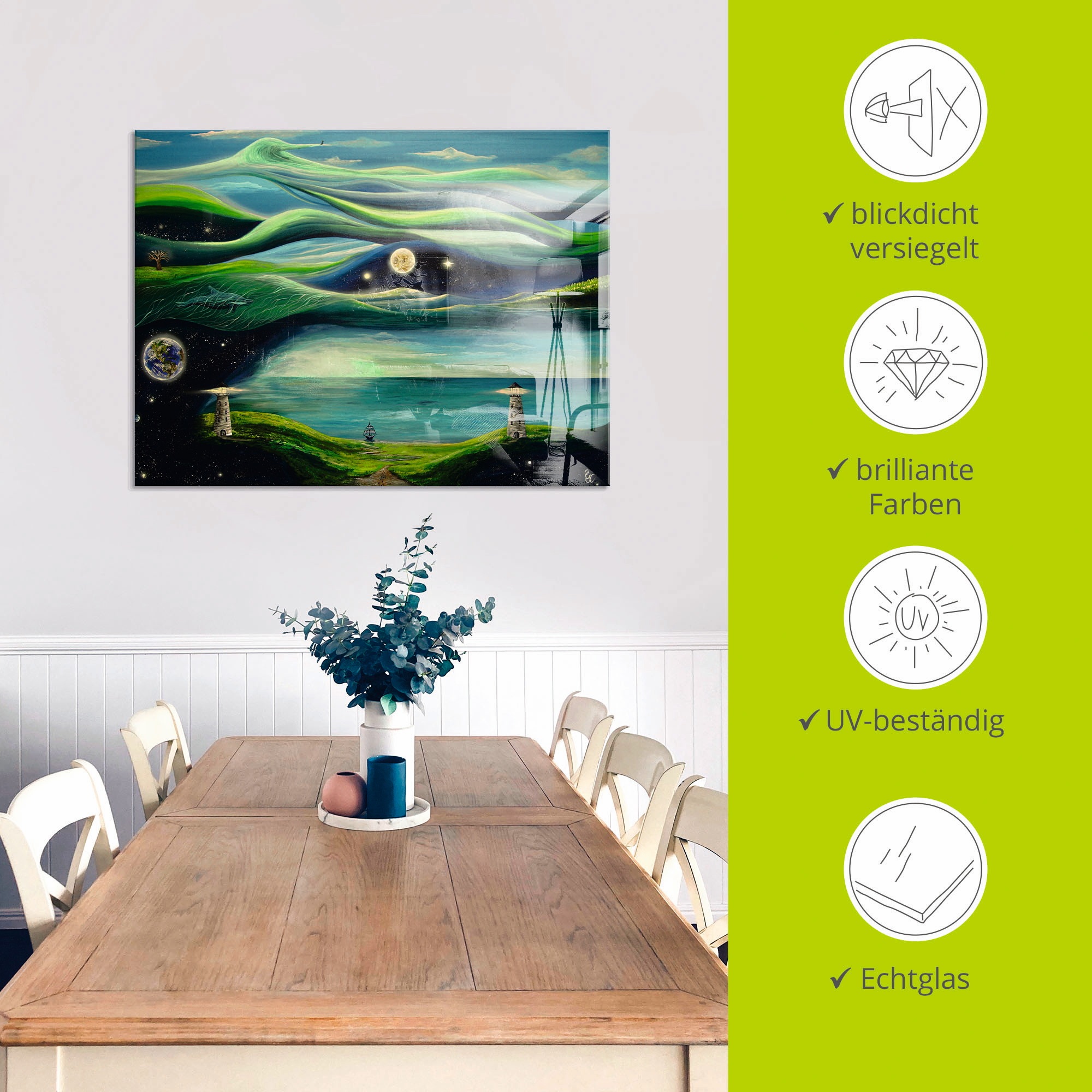 Artland Glasbild »Verschiedene Leben«, Landschaften, (1 St.), in verschiedenen Größen