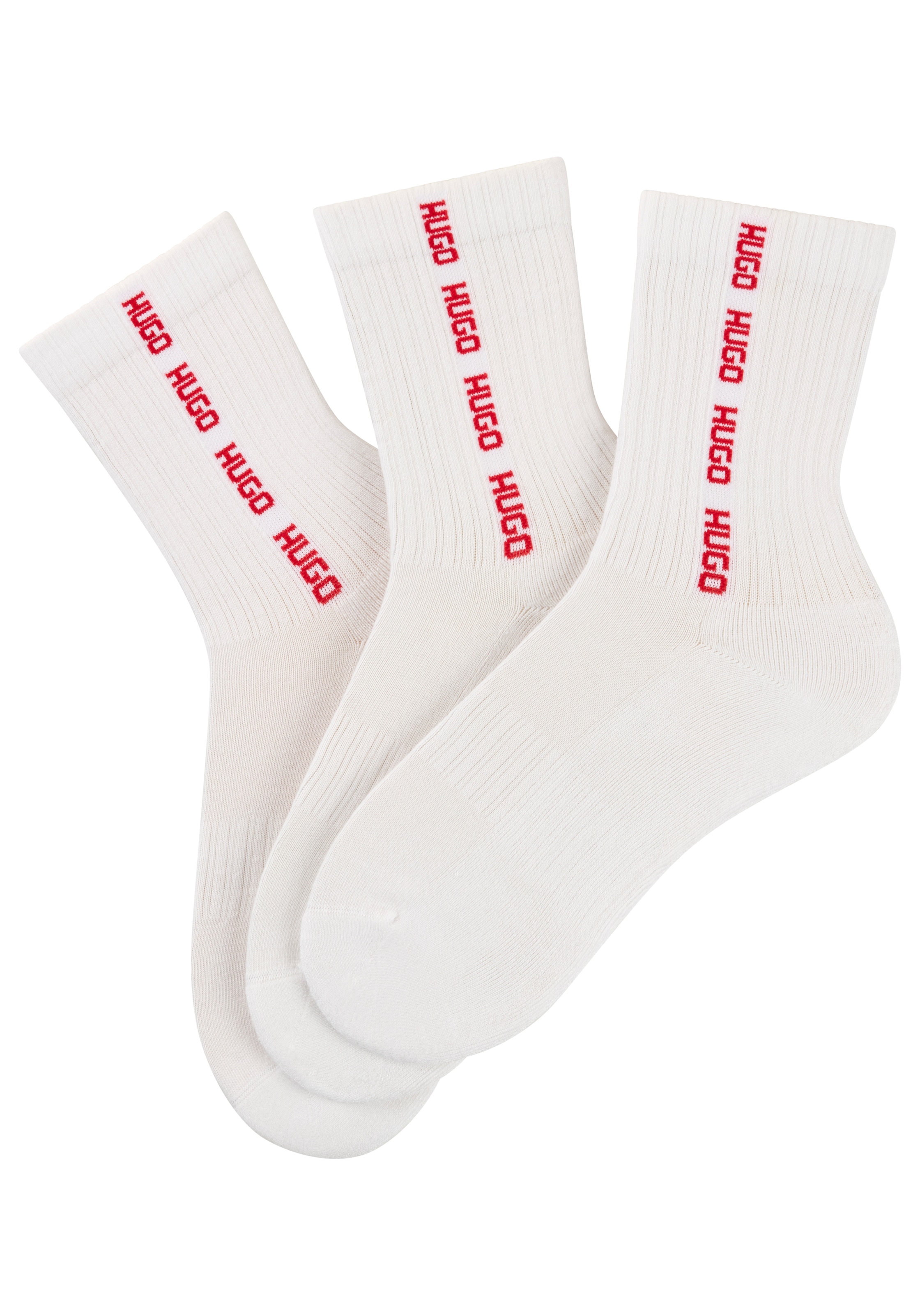 HUGO Underwear Basicsocken »3P QS RIB TAPE MD« mit Rippdetails