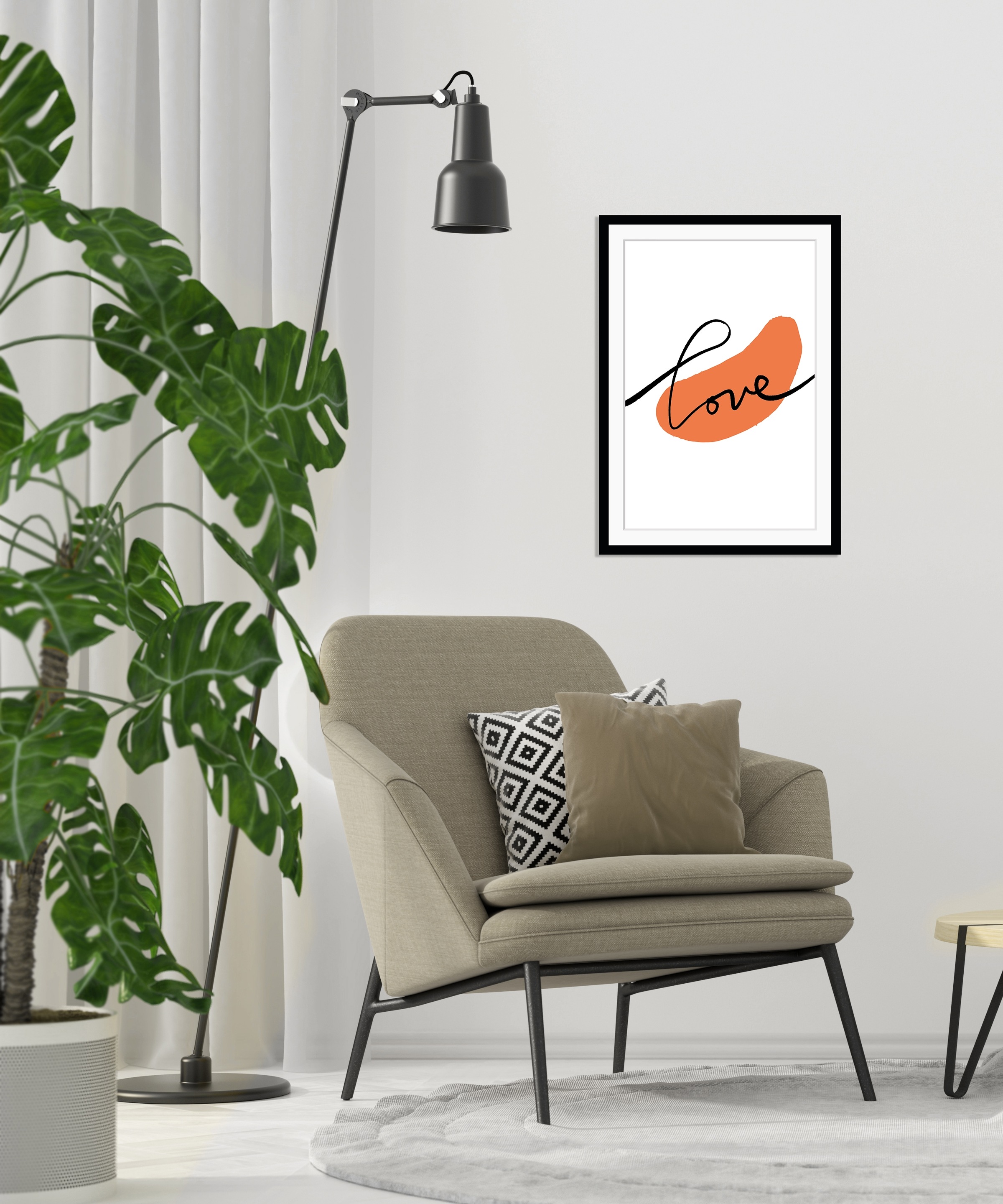 queence Bild »Liebe«, Abstrakt-Schriftzug, HD Premium Poster-Druck inkl. Ho günstig online kaufen