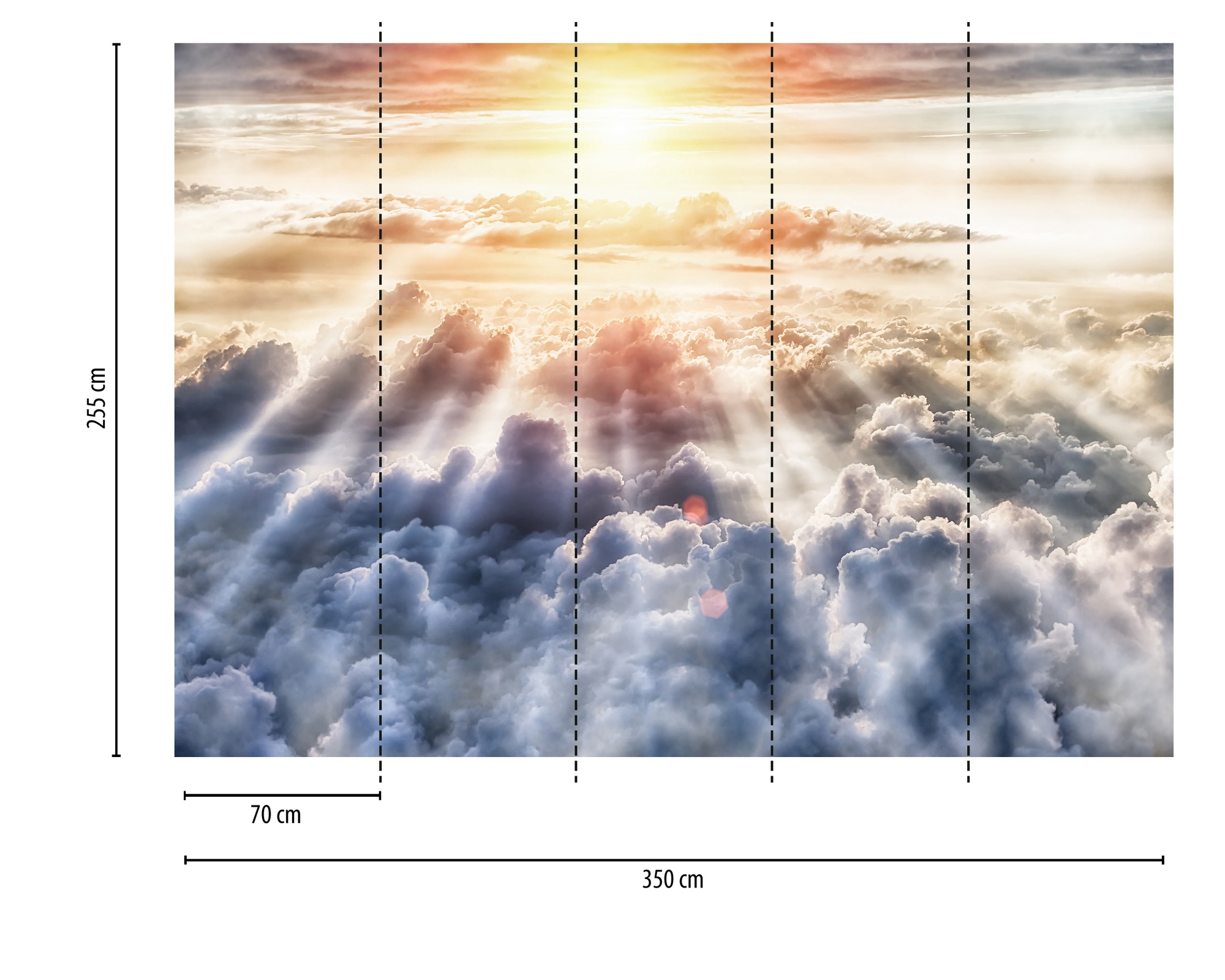 A.S. Création Vliestapete »Fototapete Sonnenaufgang über Wolken Himmel« matt strukturiert
