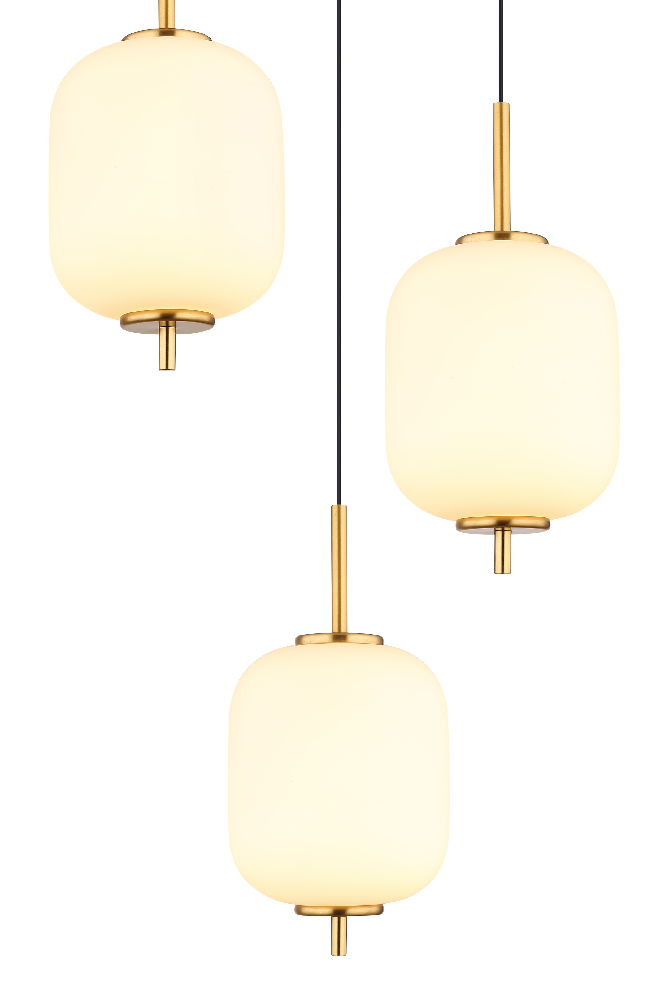 GLOBO LIGHTING LED Pendelleuchte »EWALD«, Leuchtmittel LED-Modul | LED fest integriert, Hängelampe/Hängeleuchte/Glas opal/höhenverstellbar/messingfarben