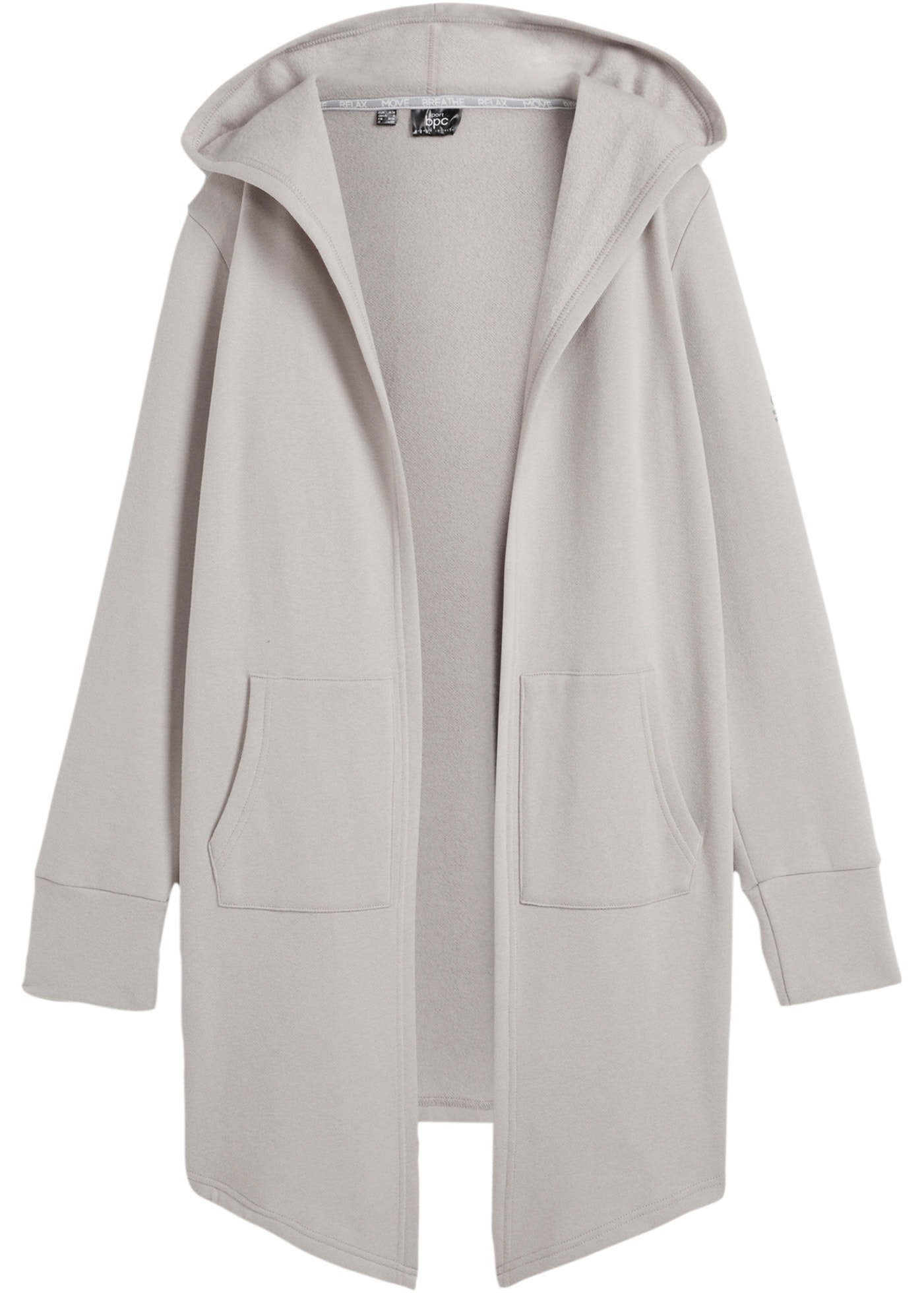 bonprix Sweatjacke »Long-Sweatjacke« mit Nahtreißverschluss, aus Baumwolle und Polyester