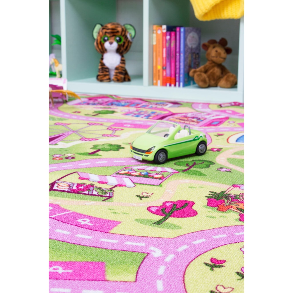 Andiamo Kinderteppich »Sweet Village«, rechteckig, 7 mm Höhe, Straßen-Spiel-Teppich, Straßenbreite: 6,0 cm, Kinderzimmer