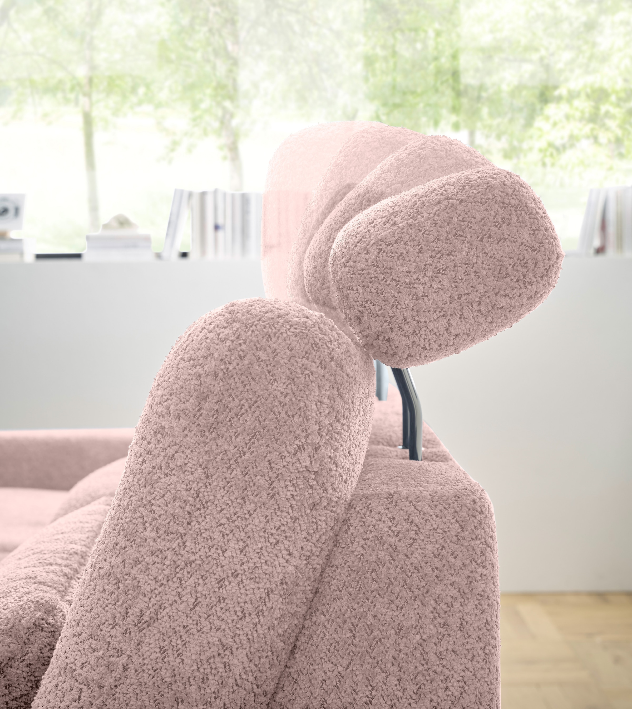 set one by Musterring Ecksofa »SO 3600, inkl motor. Sitztiefenverstellung, Kopfstützen, Nierenkissen«, Sitzhöhe 44 cm, Federkern, Breite 293 x Tiefe 180 cm, Kama rose