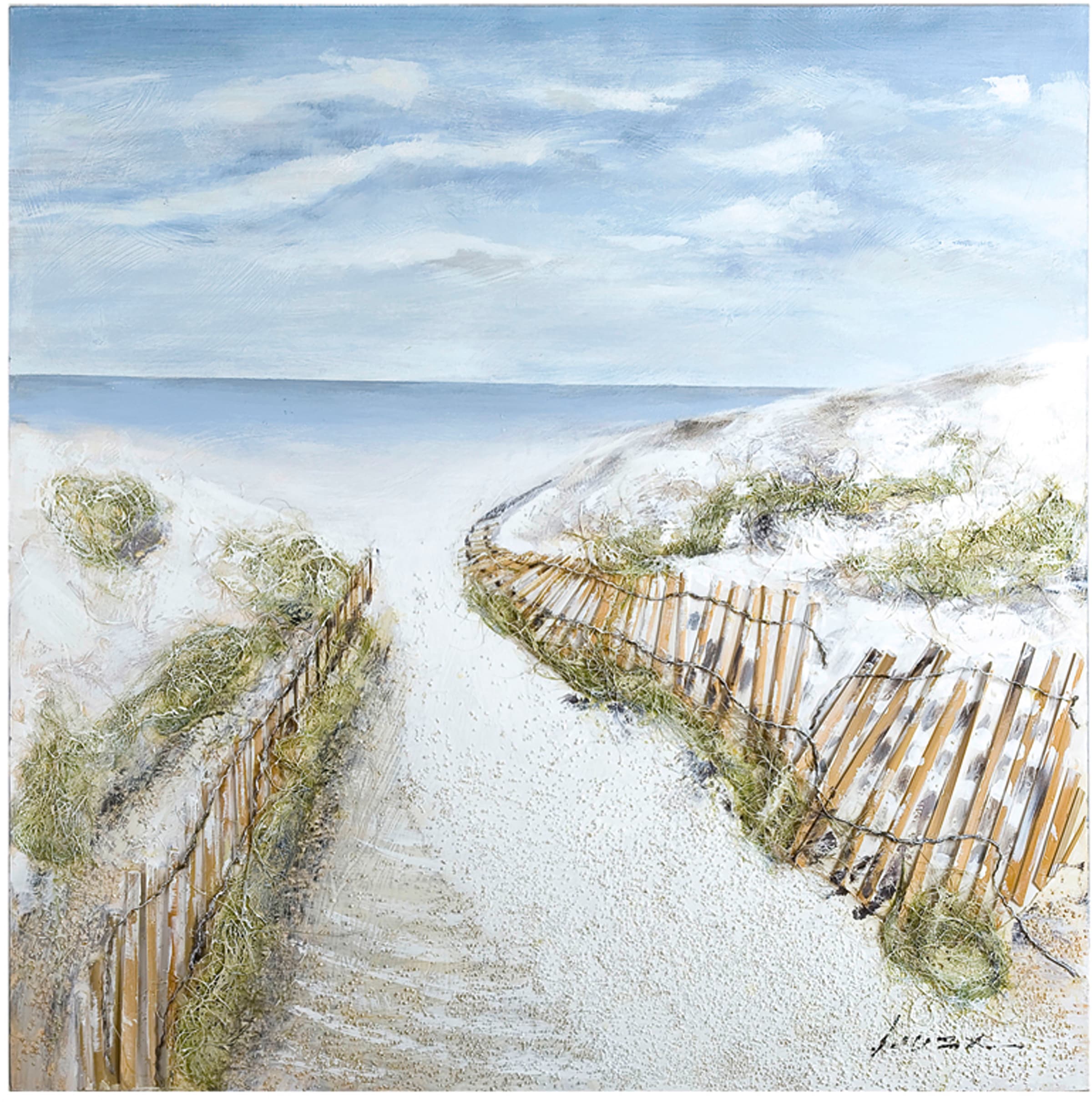 GILDE (1 online St.) Leinwandbild »Gemälde Landschaft-Strand, Dünen-Idylle«, kaufen