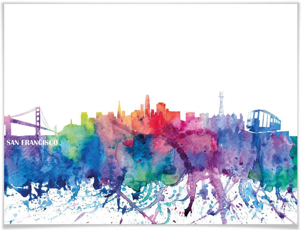 Aquarell online kaufen »San Wall-Art Francisco Wandbild, Poster (1 Skyline«, Poster, Stadt, Wandposter Bild, St.),