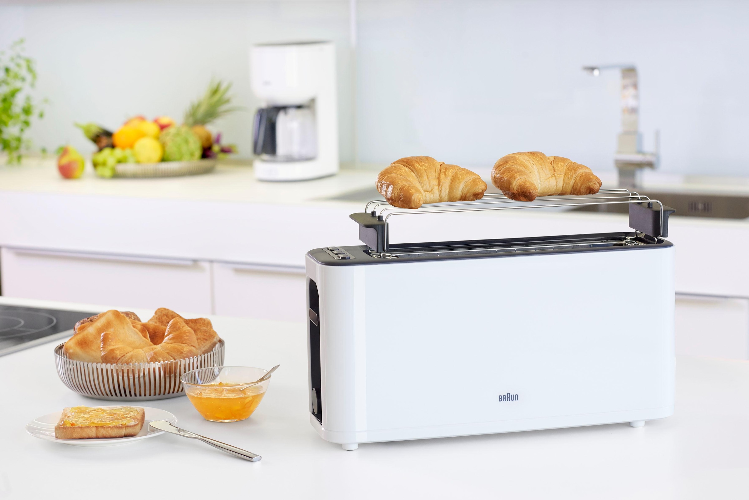 Braun Toaster »HT 3110 WH«, 1 langer Schlitz, für 2 Scheiben, 1000 W