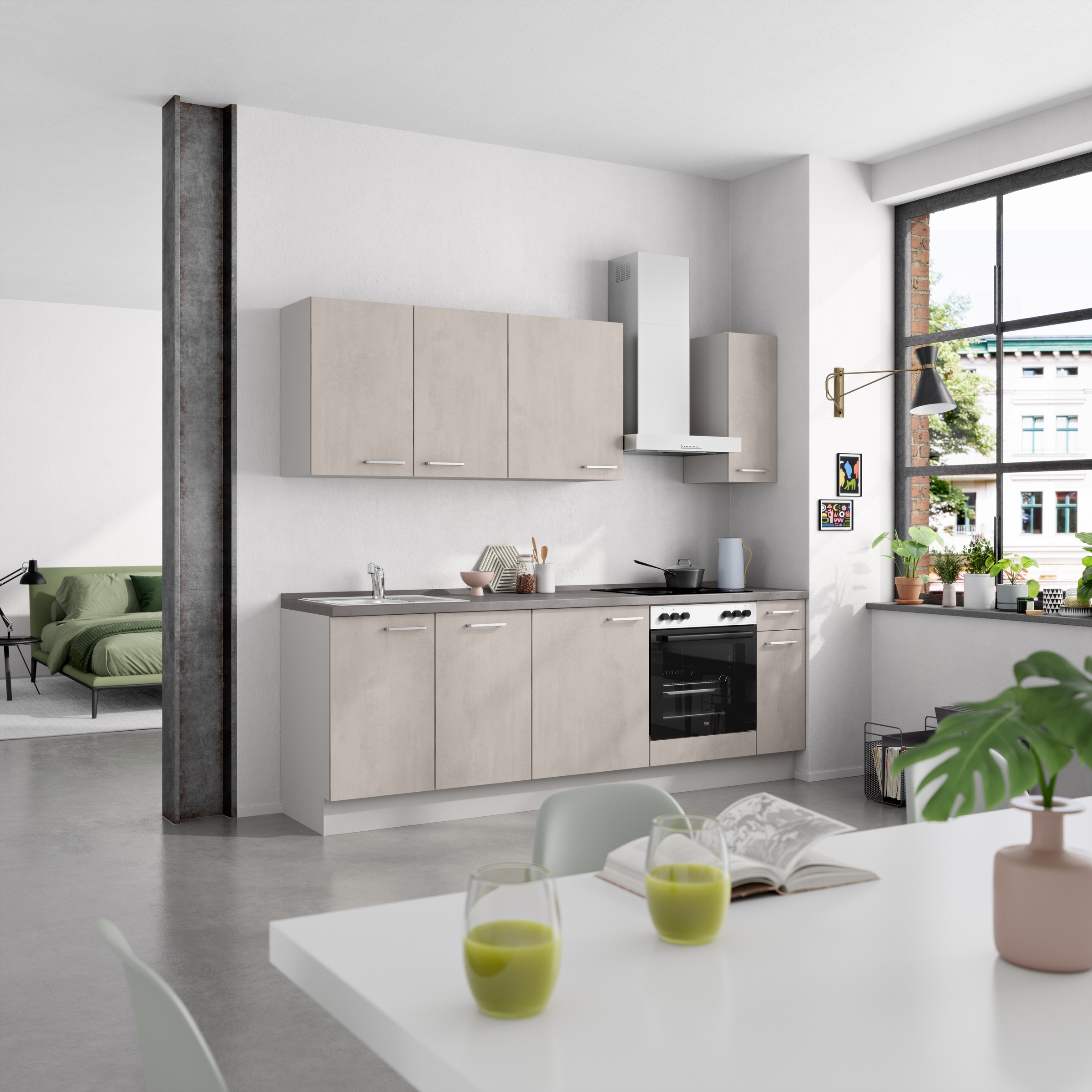 nobilia® Küchenzeile »"Riva I"«, vormontiert, Ausrichtung wählbar, Breite 240 cm, wahlw. mit E-Geräten