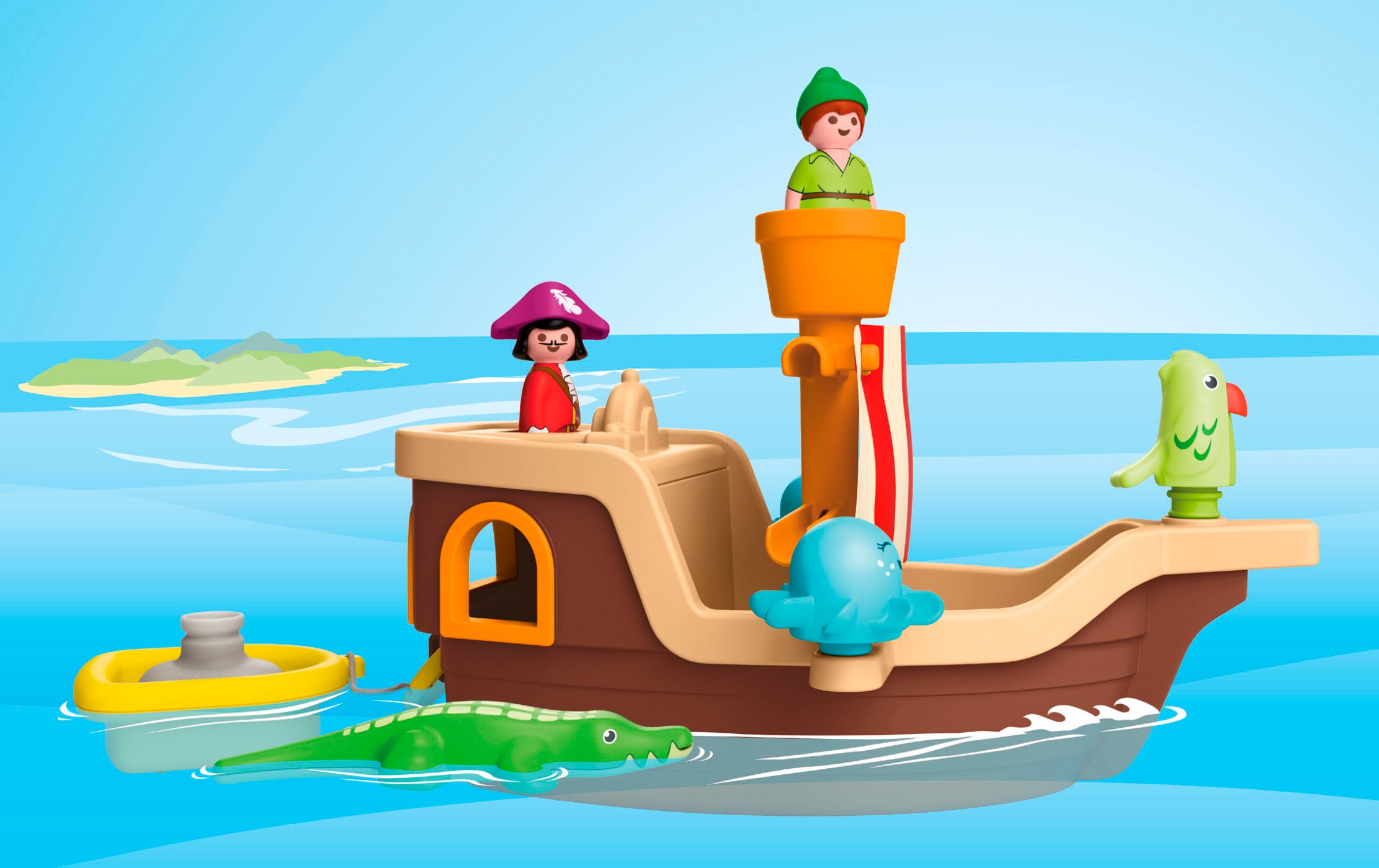 Playmobil® Konstruktions-Spielset »Peter Pans Piratenschiff mit Wasserspritzspaß (71769), JUNIOR & Disney«, (12 St.), Made in Europe