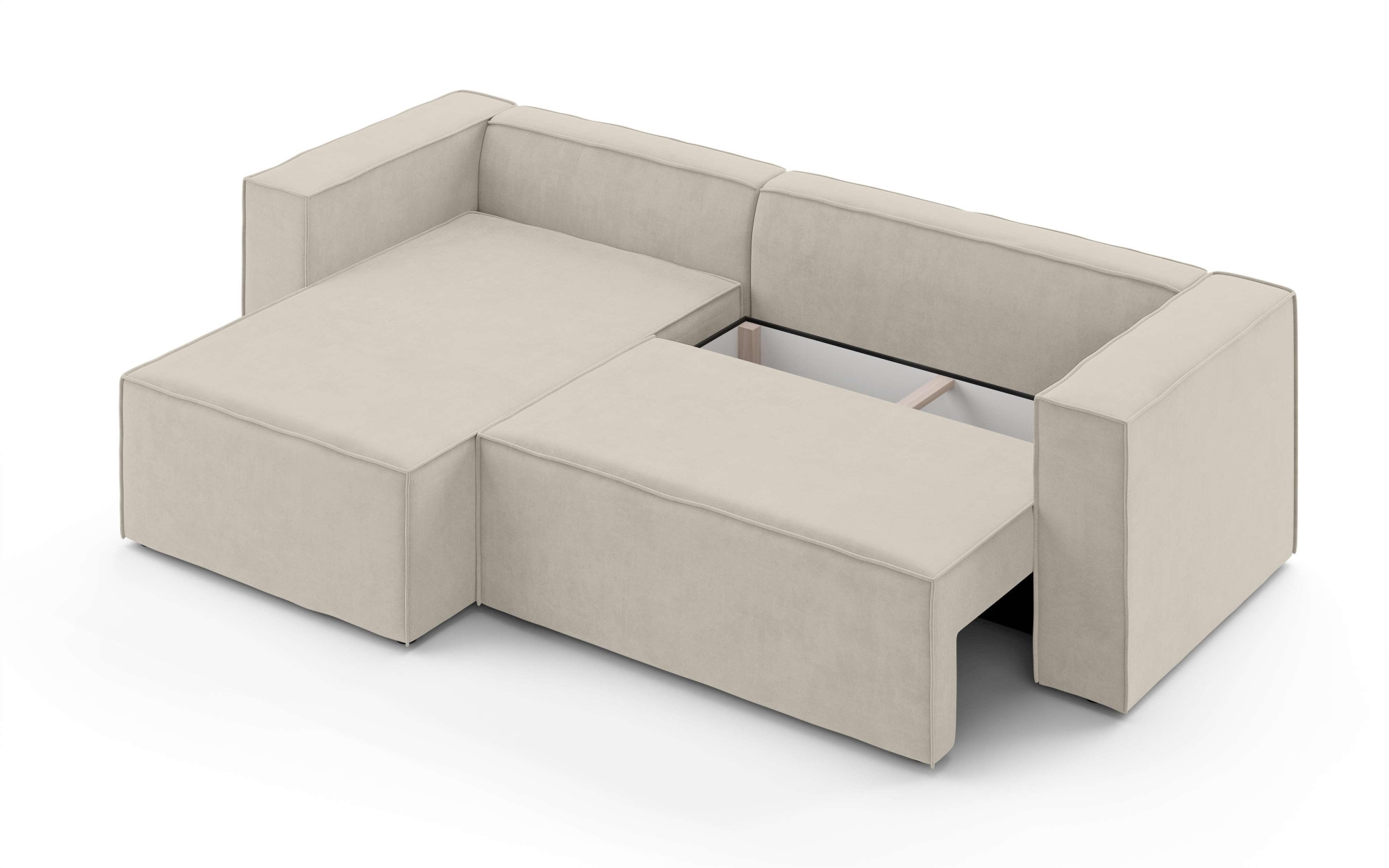 Home affaire Ecksofa »LINCOLNVILLE mit Bettfunktion und Bettkasten, Maße B/H/T 244/76/150 cm« L-Form mit Wellenunterfederung, Recamiere beidseitig montierbar