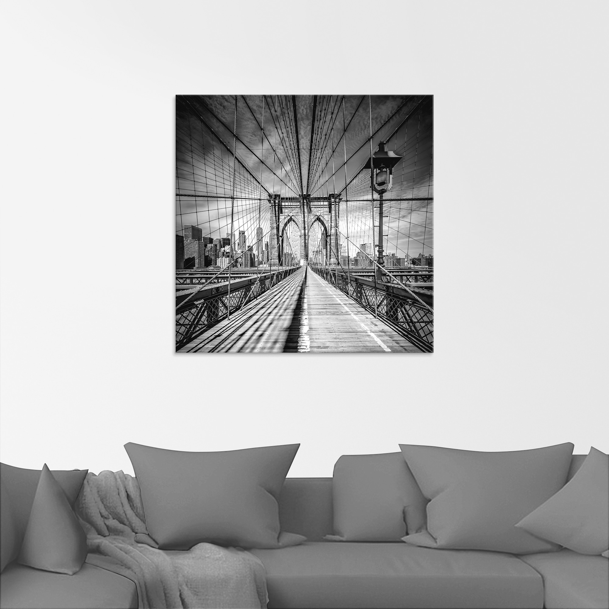 Artland Glasbild »New York City Brooklyn Bridge I«, Amerika, (1 St.), in ve günstig online kaufen