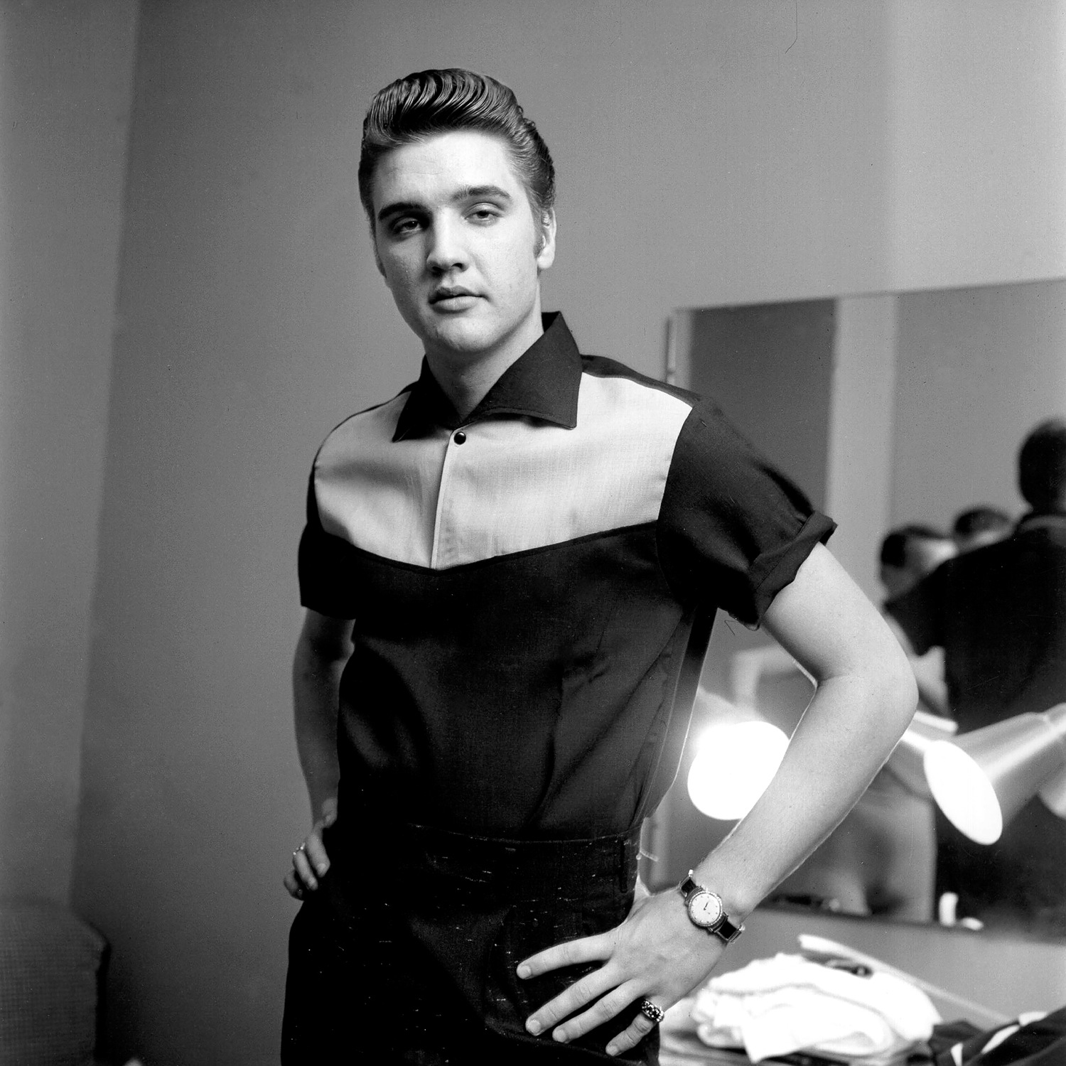 queence Acrylglasbild »Elvis Presley«, Schwarz-Weiß-Mann-Stars-Portrait-Fot günstig online kaufen