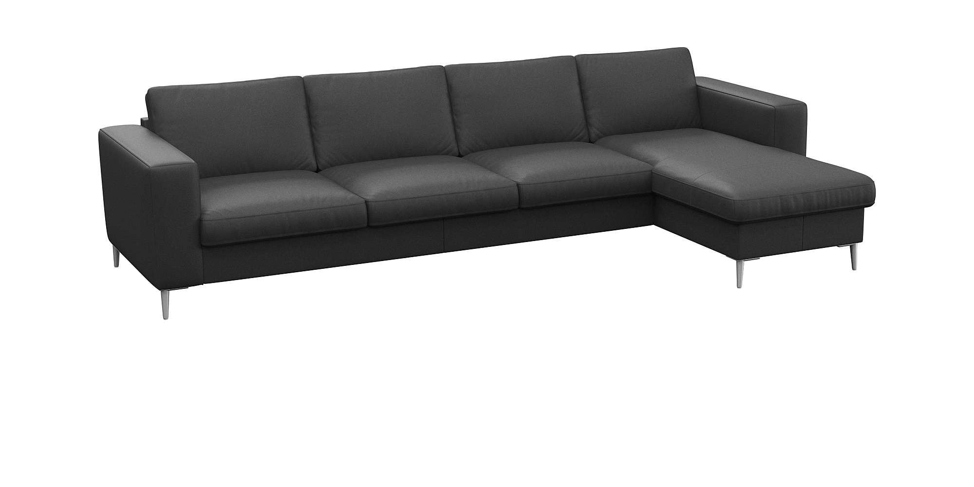 FLEXLUX Ecksofa »Fiore, super Sitzkomfort durch Kaltschaum im Sitz, L-Form«, breite Armlehnen, Füße Alu