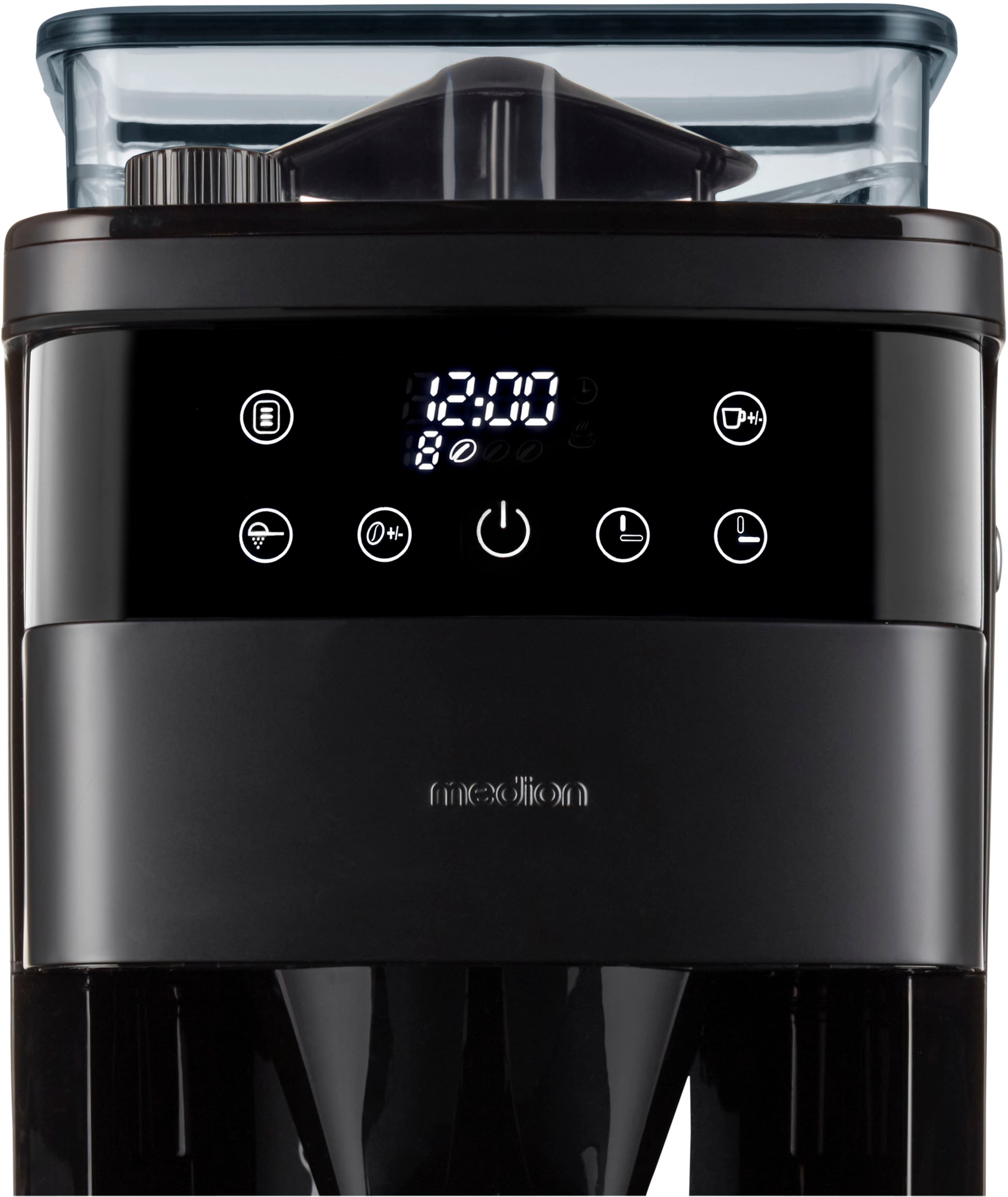 Medion® Kaffeemaschine mit Mahlwerk »MD 19911, 8 Mahlstufen, 1 L Wassertank, Thermoskanne, Timerfunktion«, Permanentfilter, Tropfstopp, automatische Abschaltung