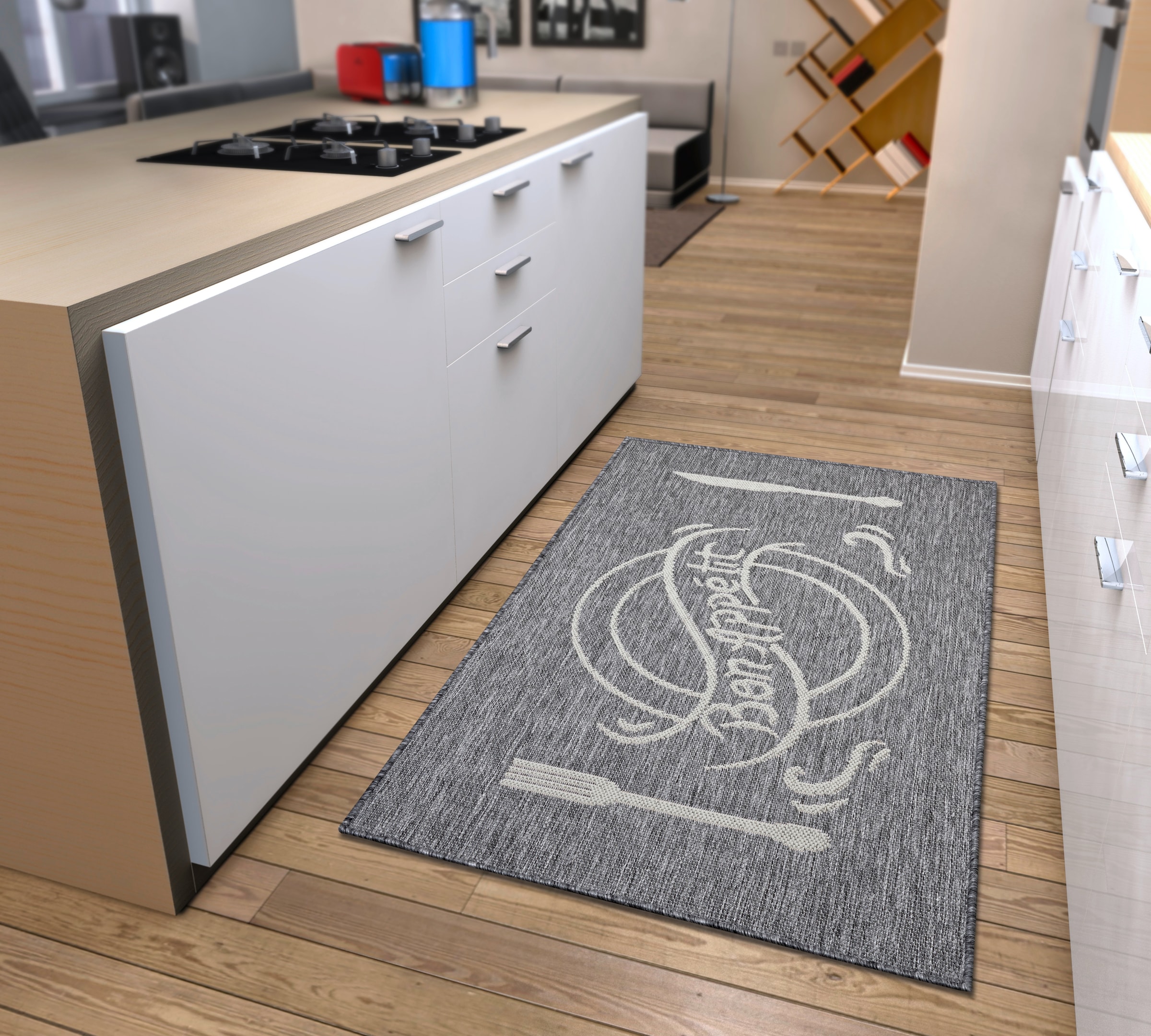 HANSE Home Küchenläufer »Bon Appetit«, rechteckig, 5 mm Höhe, Läufer, Rutschfest, Küchenteppich, Küche, Teppich, Pflegeleicht