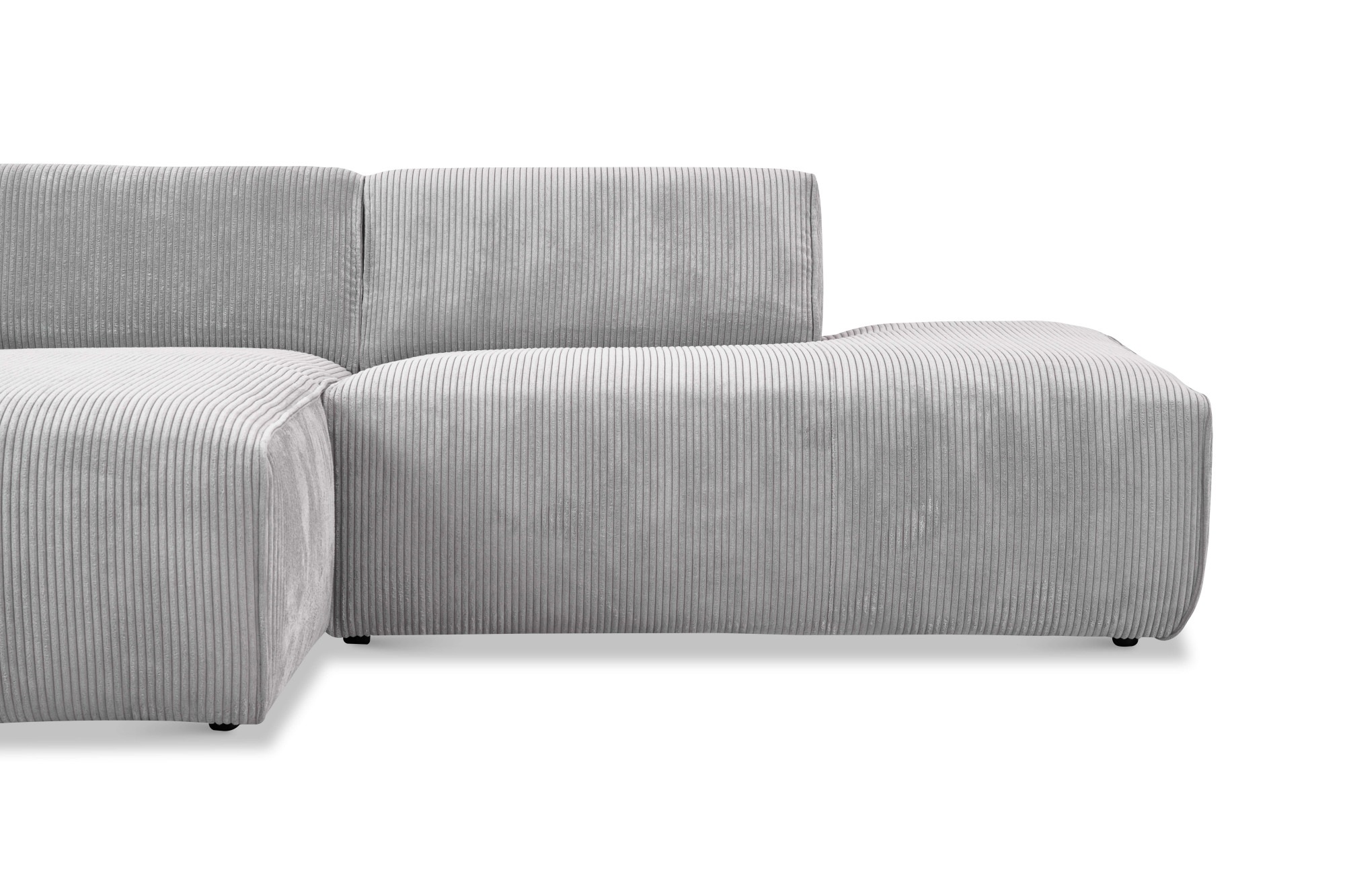 andas Ecksofa »Noord mit Kedernaht, Breite 227 cm, L-Form«, Cord, Struktur, Webstoff, mit Wellenunterfederung, Massivholzrahmen