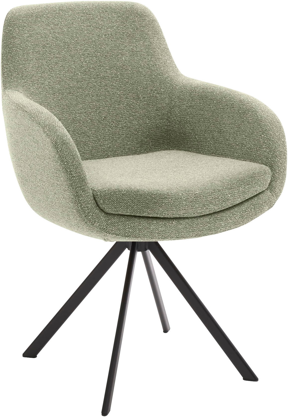 MUSTERRING Esszimmerstuhl »Tavia« (Set) 2 Stk.Stativgestell Eisen schwarz, Drehfunktion optional, diverse Farben oliv + Eisen schwarz