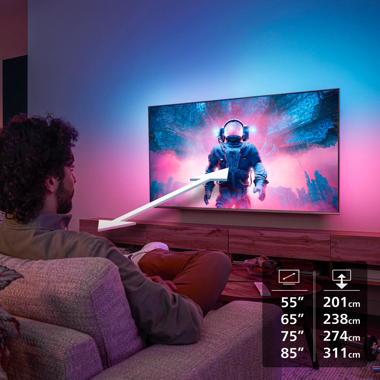 Philips Mini-LED-Fernseher »65MLED910/12«, 4K Ultra HD, Smart-TV