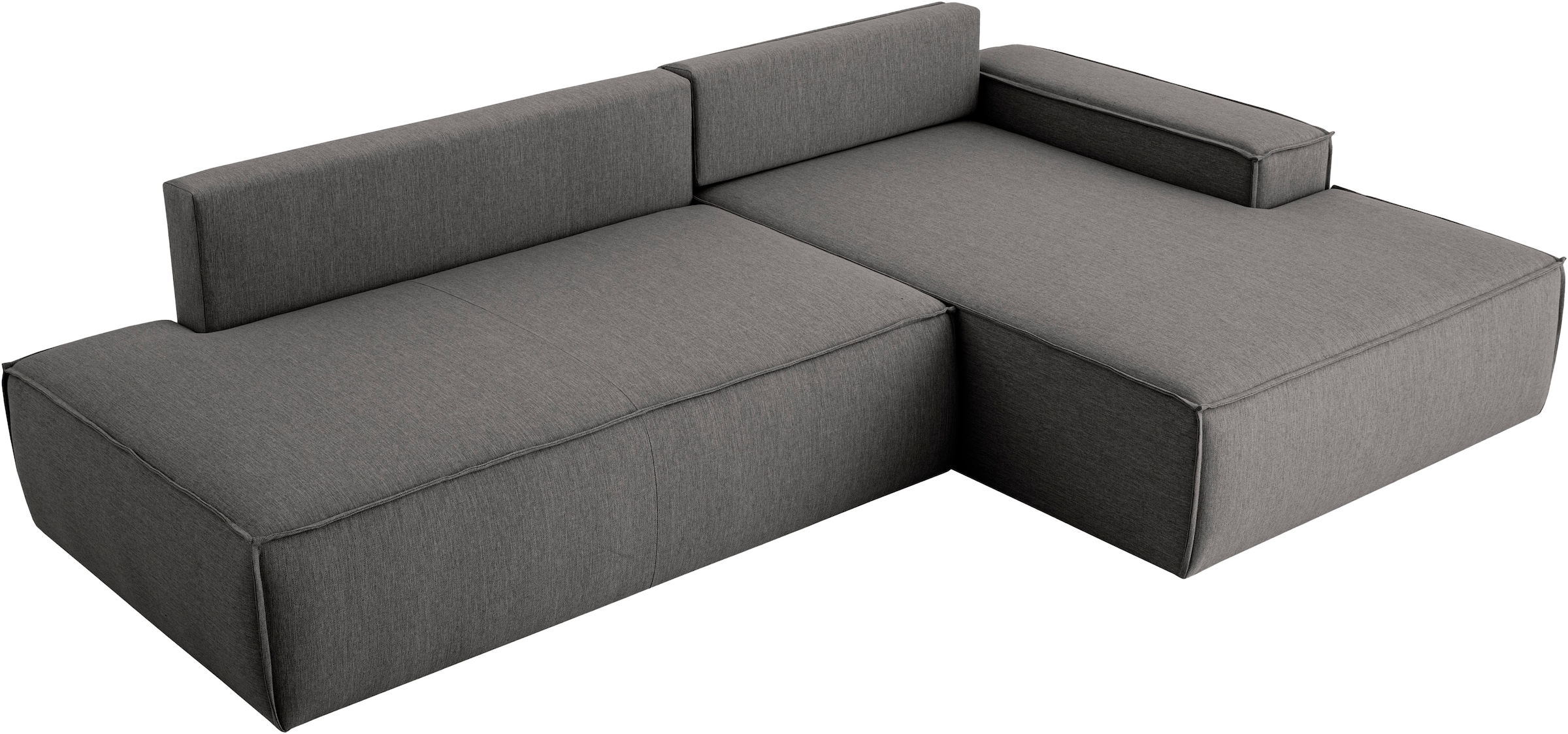 Home affaire Ecksofa »SHERWOOD, Schlafsofa in L-Form offen (275cm), Cord, Leinenoptik«, Schlaffunktion und Bettkasten, Kedernaht, hoher Sitz- & Liegekomfort