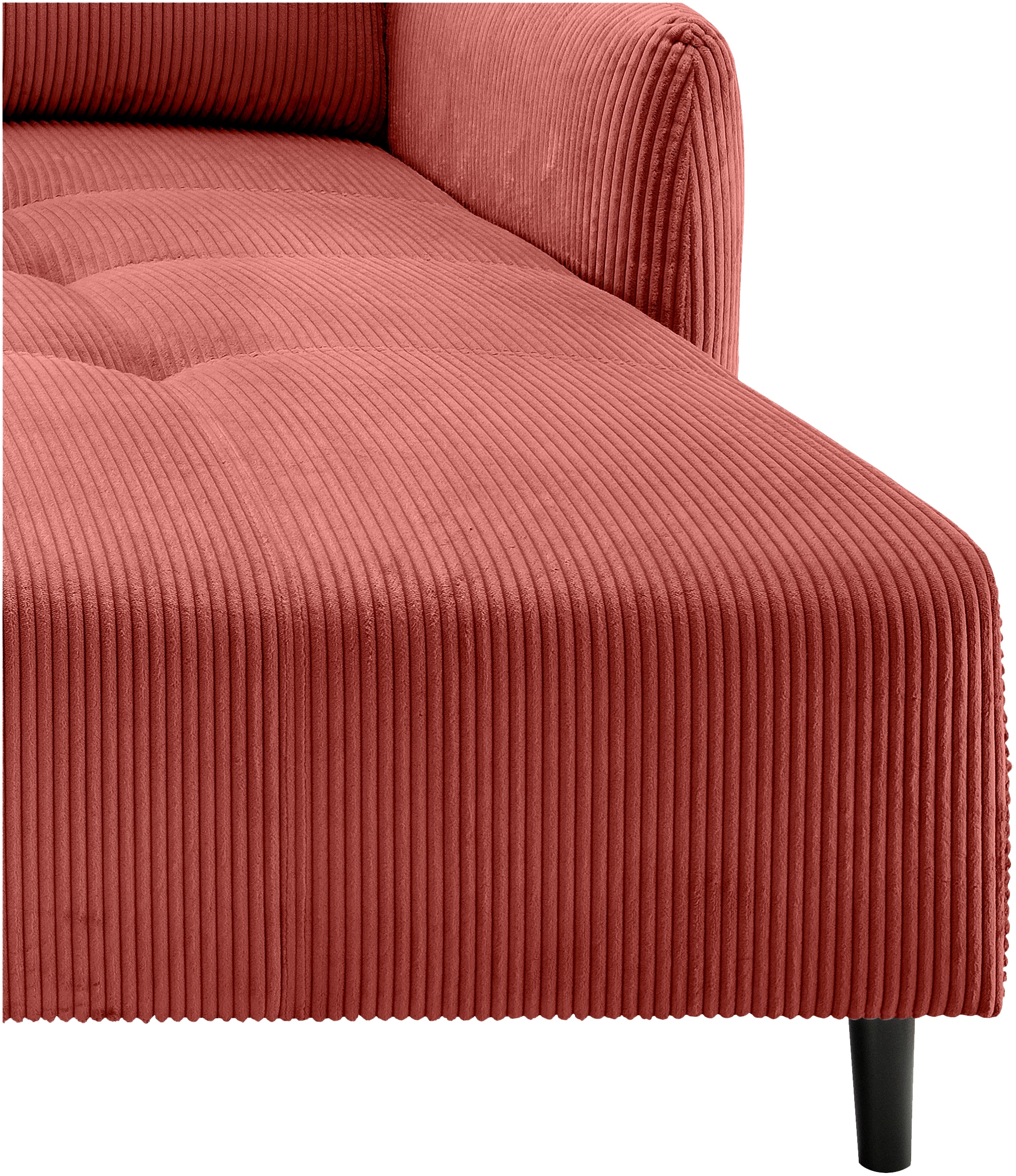 INOSIGN Ecksofa »Mara, L-Form, aktueller Cord Bezug und tolle Farben, schmale Armlehnen«, whlw. mit Bettfunktion,Recamiere links/rechts montierbar, Breite 238cm