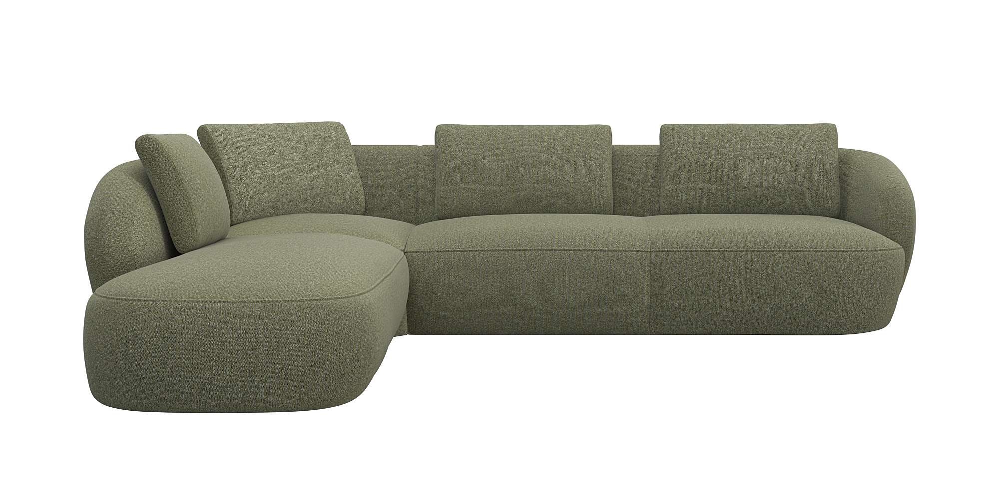 FLEXLUX Ecksofa »Torino, rund, L-Form, Sofa-Ecke mit Ottomane«, Modernes, o günstig online kaufen