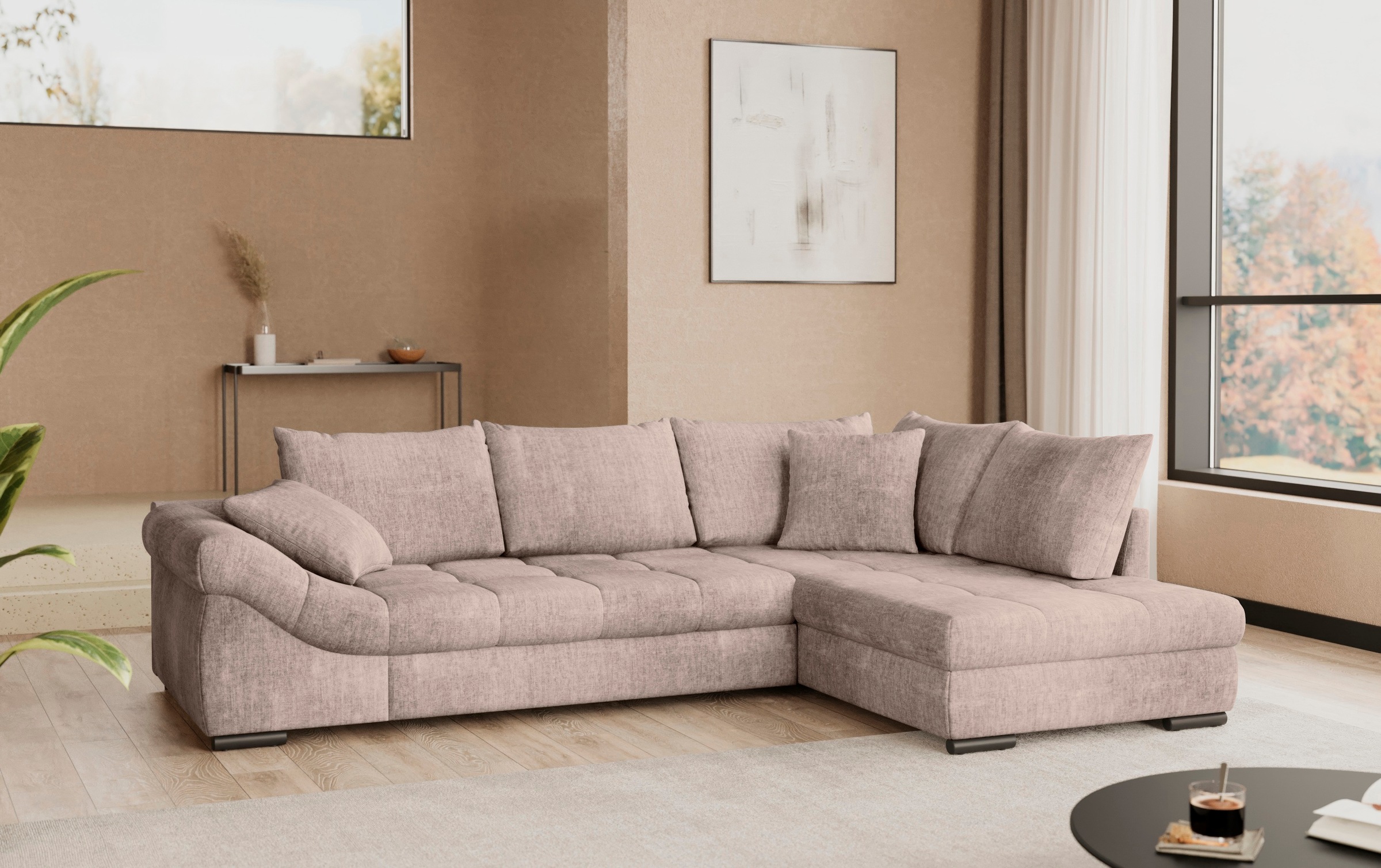 Mr. Couch Ecksofa »Allegro DuraFlex, L-Form«, Hochschläfer-Bettauszug, Kaltschaumpolsterung, bis 140 kg belastbar