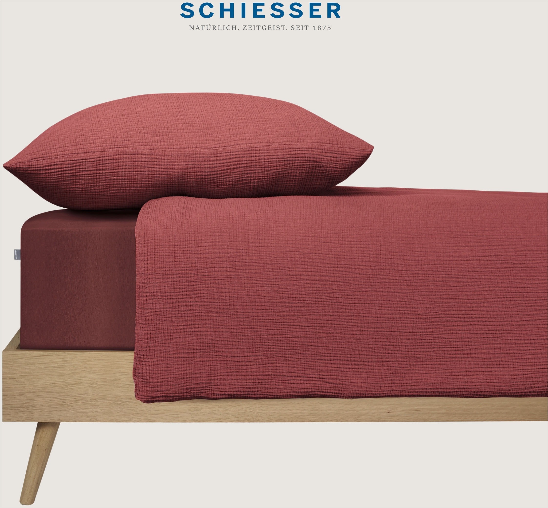 Schiesser Bettwäsche »Molly aus softer Musselin-Qualität in gedeckten, natü günstig online kaufen