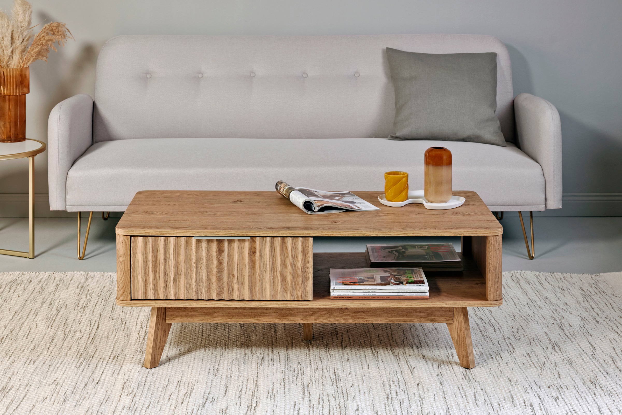 Jahnke Couchtisch »WAVE COFFEE SK« 1 Stk. tlg. Couchtisch, Retro-Stil, Stau günstig online kaufen