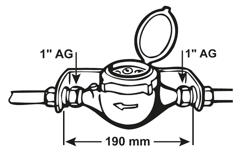 CORNAT Kaltwasserzähler aus Kunststoff und Messing