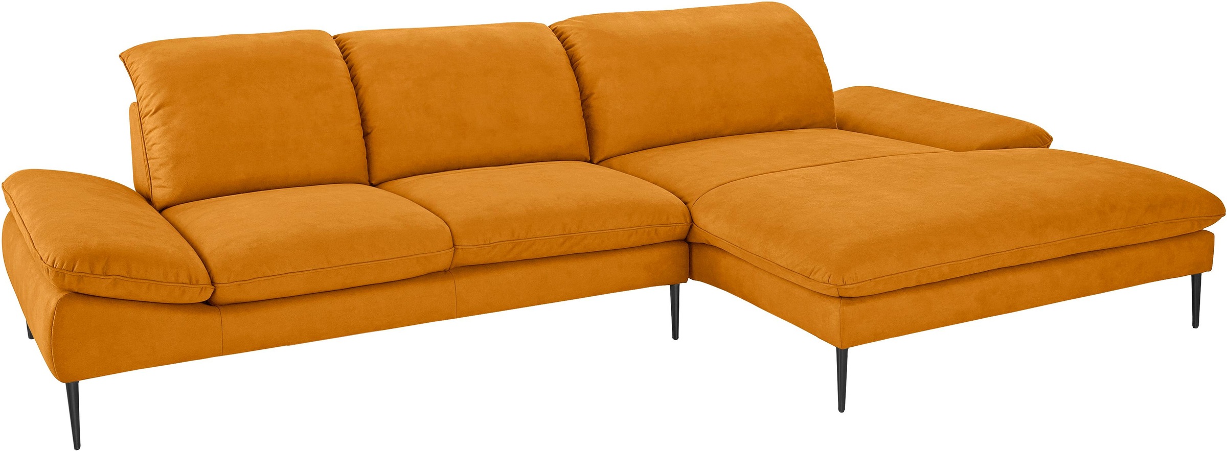 W.SCHILLIG Ecksofa »enjoy&MORE, Designsofa, bequem, zeitlos und elegant, L-Form«, Sitztiefenverstellung, Füße schwarz pulverbeschichtet, Breite 340 cm