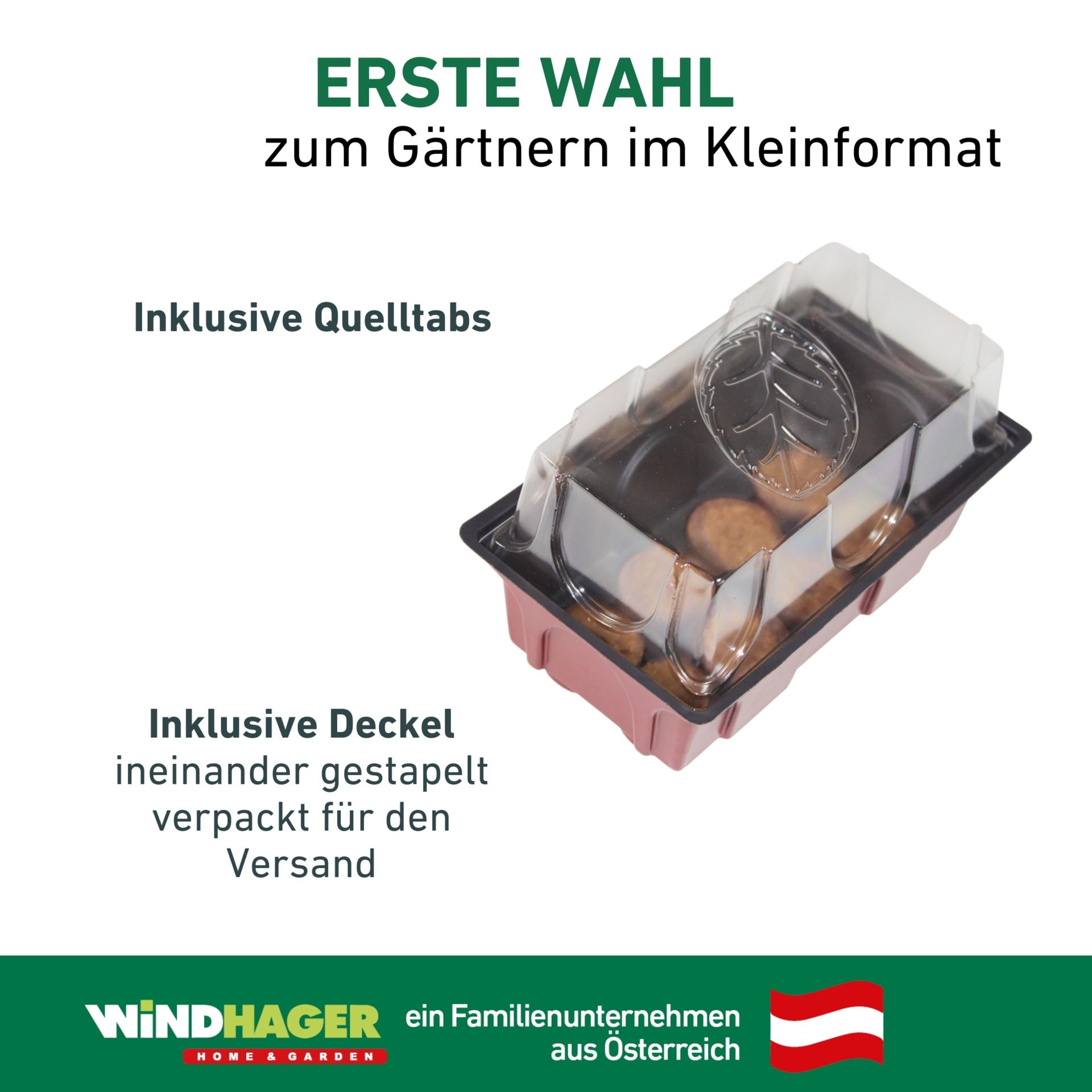 Windhager Gewächshaus »für Fensterbänke, Zimmer-Gewächshaus Indoor« Anzucht Fensterbank-Treibhaus inkl. 8 Quelltabs, 19x11x11 cm