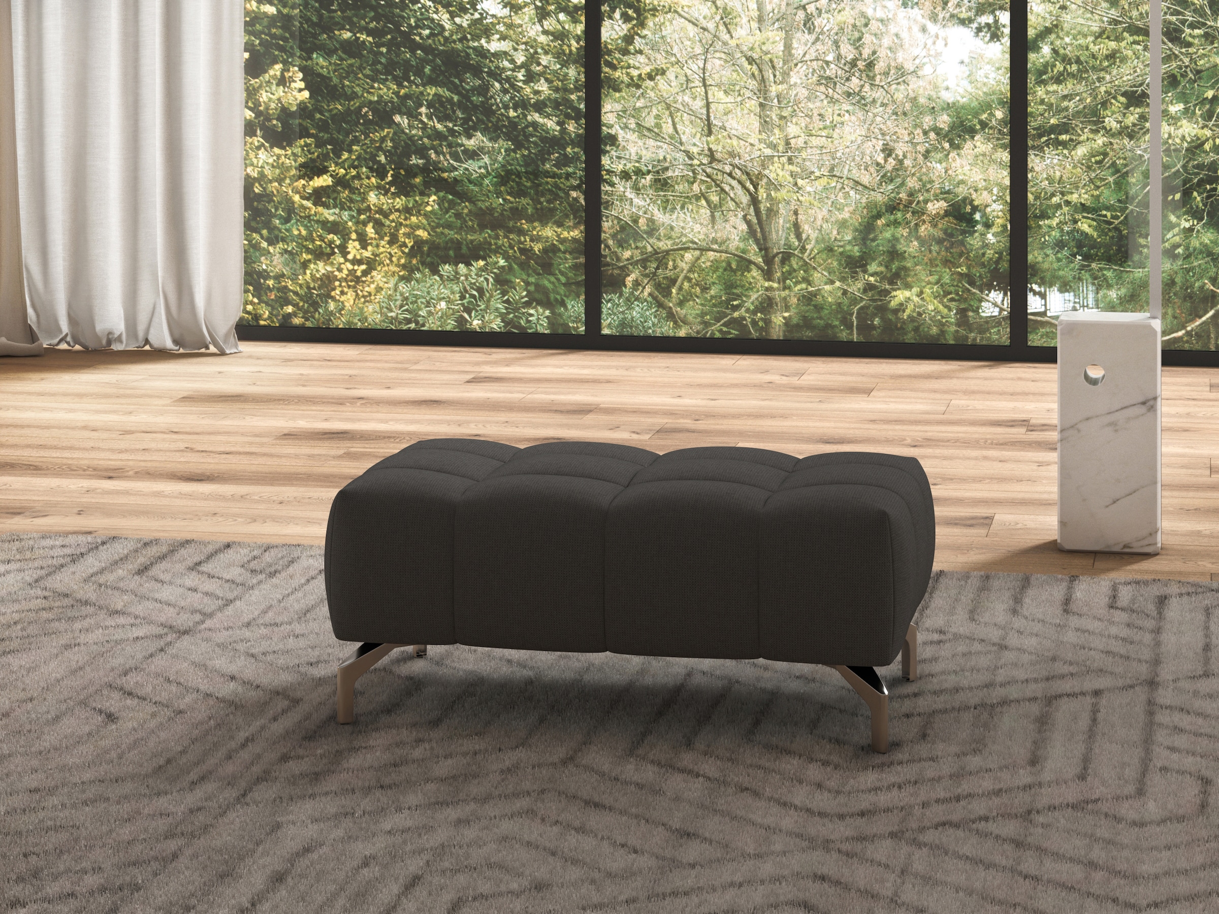 sit&more Hocker »Cool«, mit silberfarbenen Füßen günstig online kaufen