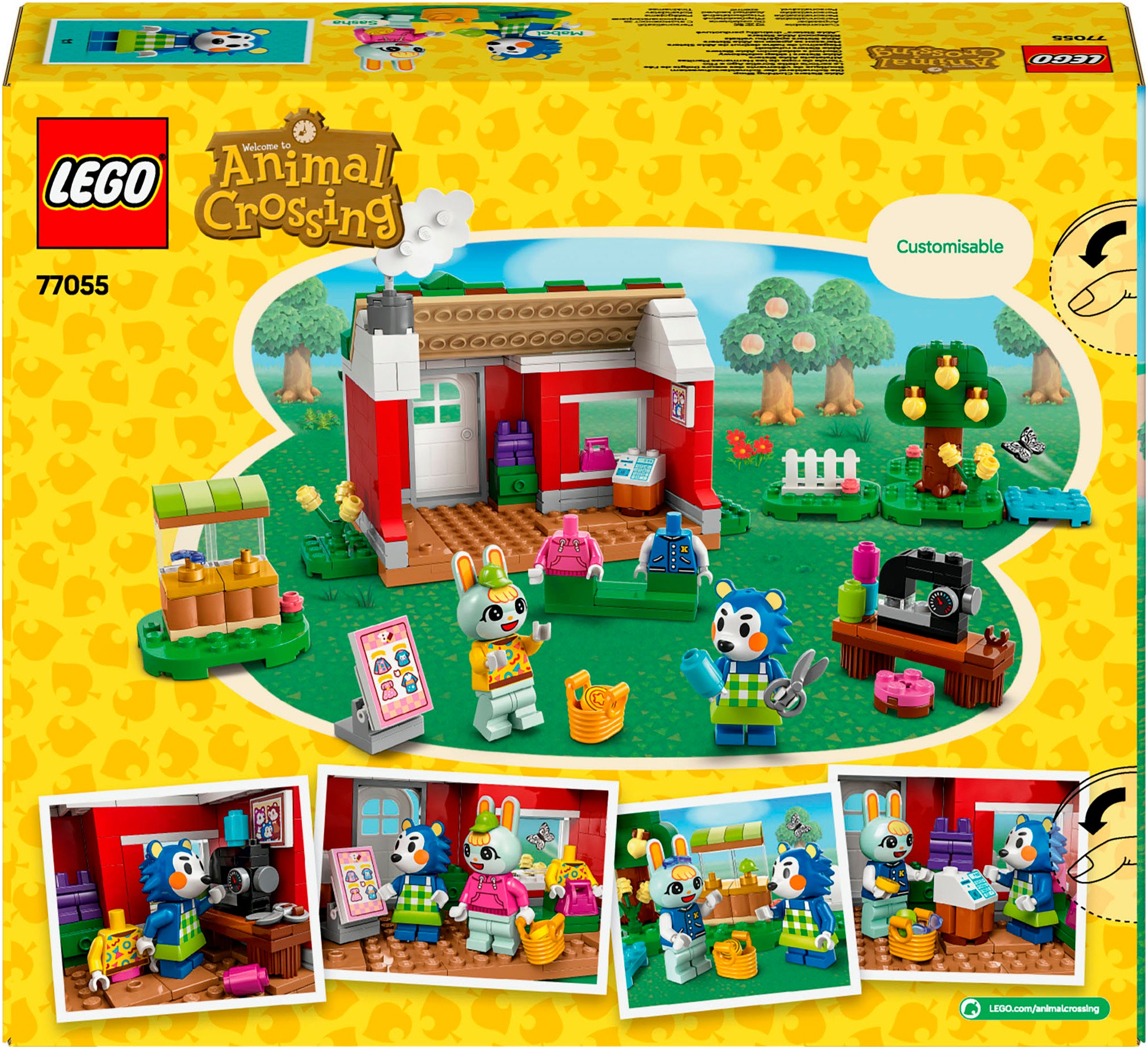 LEGO® Konstruktionsspielsteine »Die Schneiderei der Schneiderschwestern (77055), LEGO Animal Crossing«, (322 St.), Made in Europe