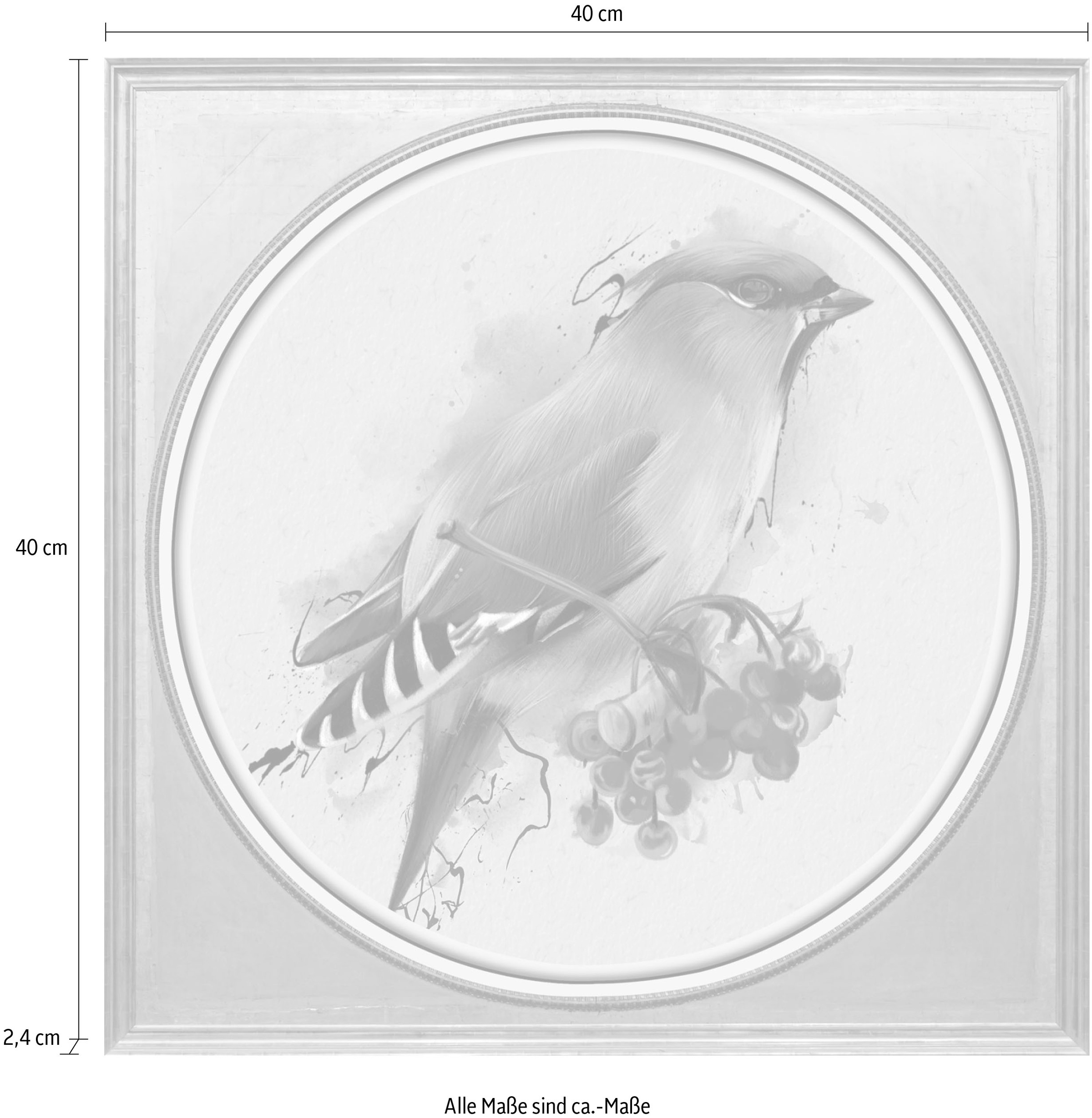 queence Acrylglasbild »Vogel«, Kunst-Vögel-Vogelbilder-Blumen-Blumenbilder-Gemälde, Fine Art-Print in Galeriequalität